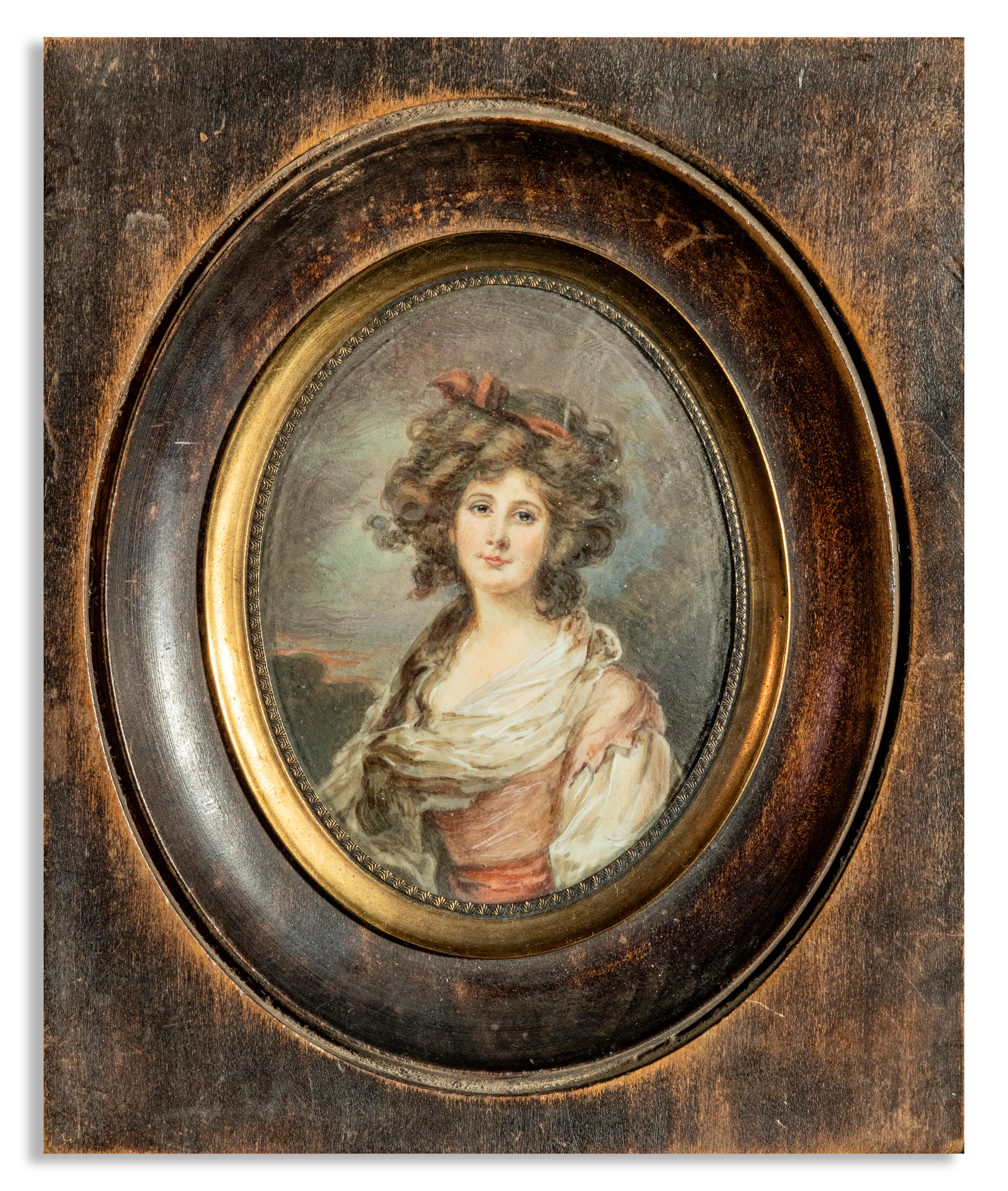 Louis-François Aubry (1767-1851) Miniature, signed