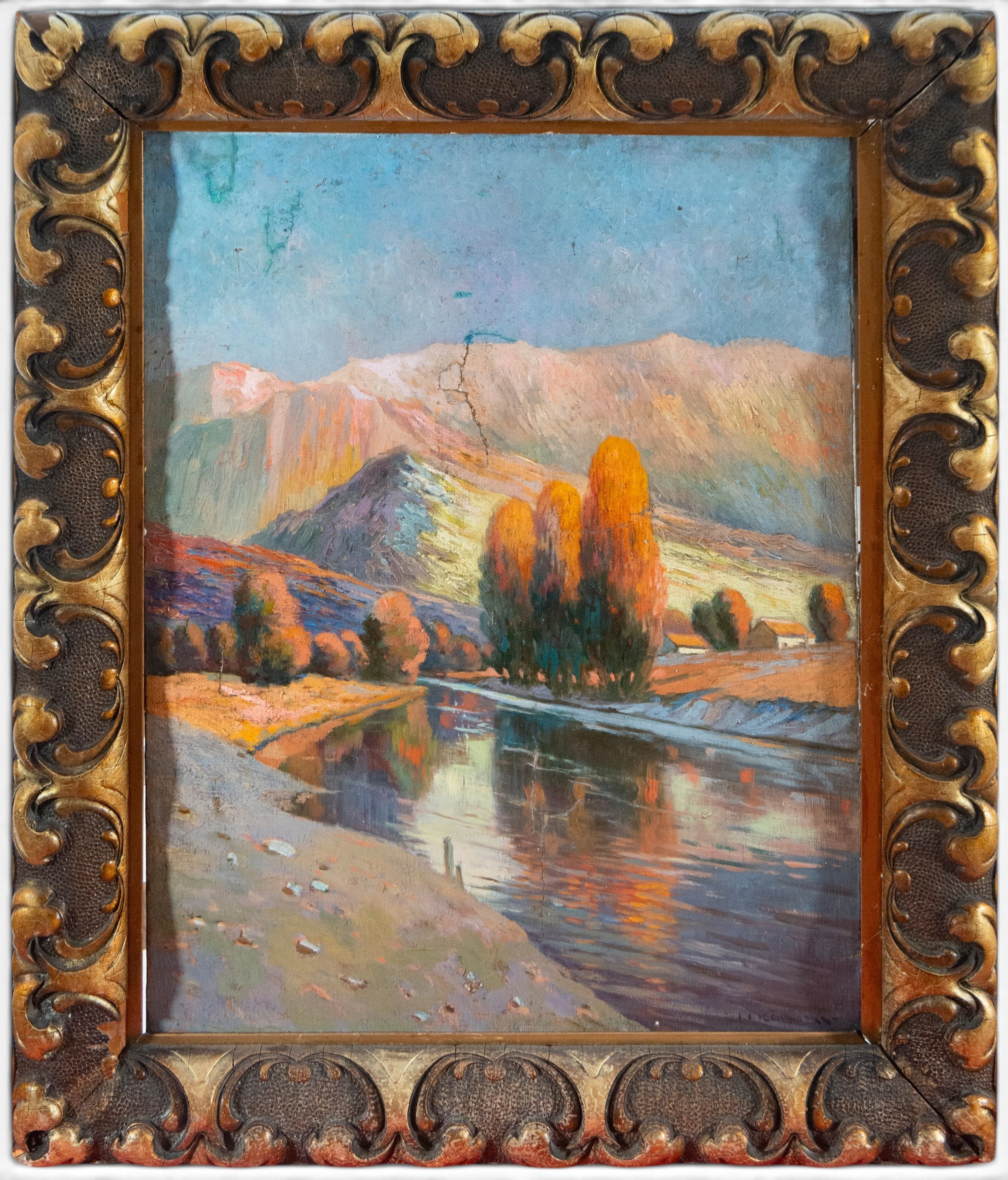 Mountainous landscape with river – Ivan Ivanovitch Kowalski (1839-1937)