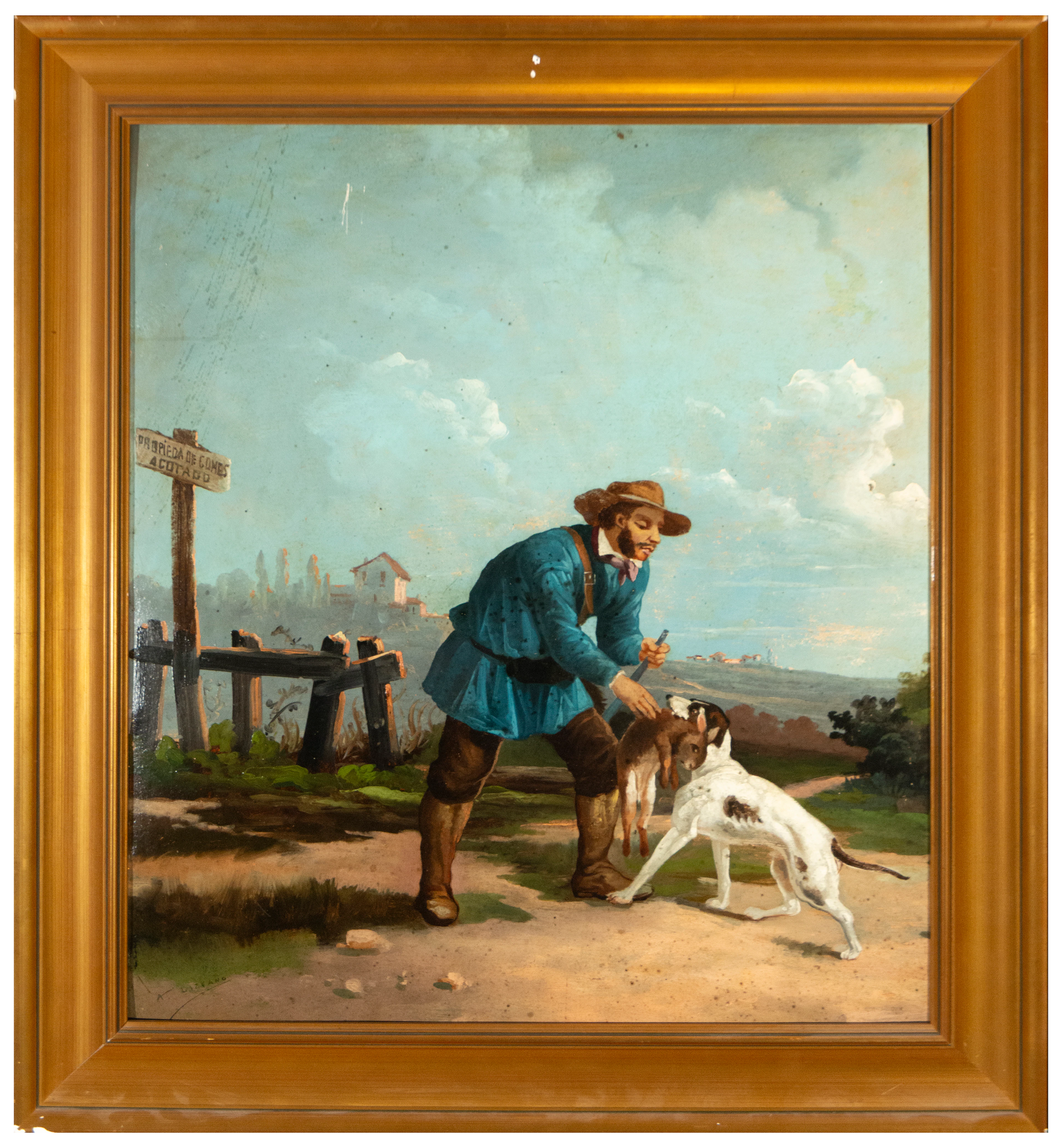 Hunter with dog – Ángel Lizcano – circa 1920