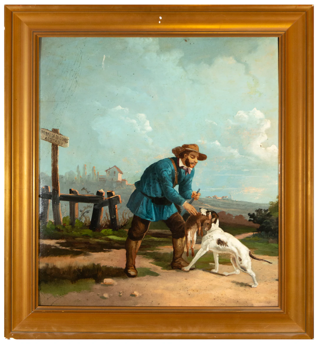 Hunter with dog – Ángel Lizcano – circa 1920