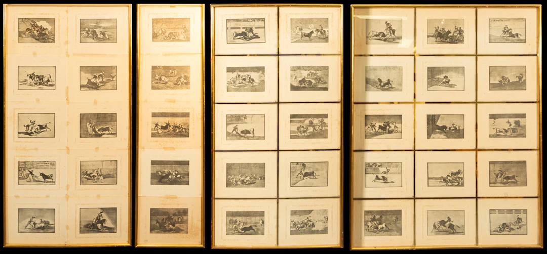40 Goyaesque prints of bullfighting scenes. Spanish School. 19th -