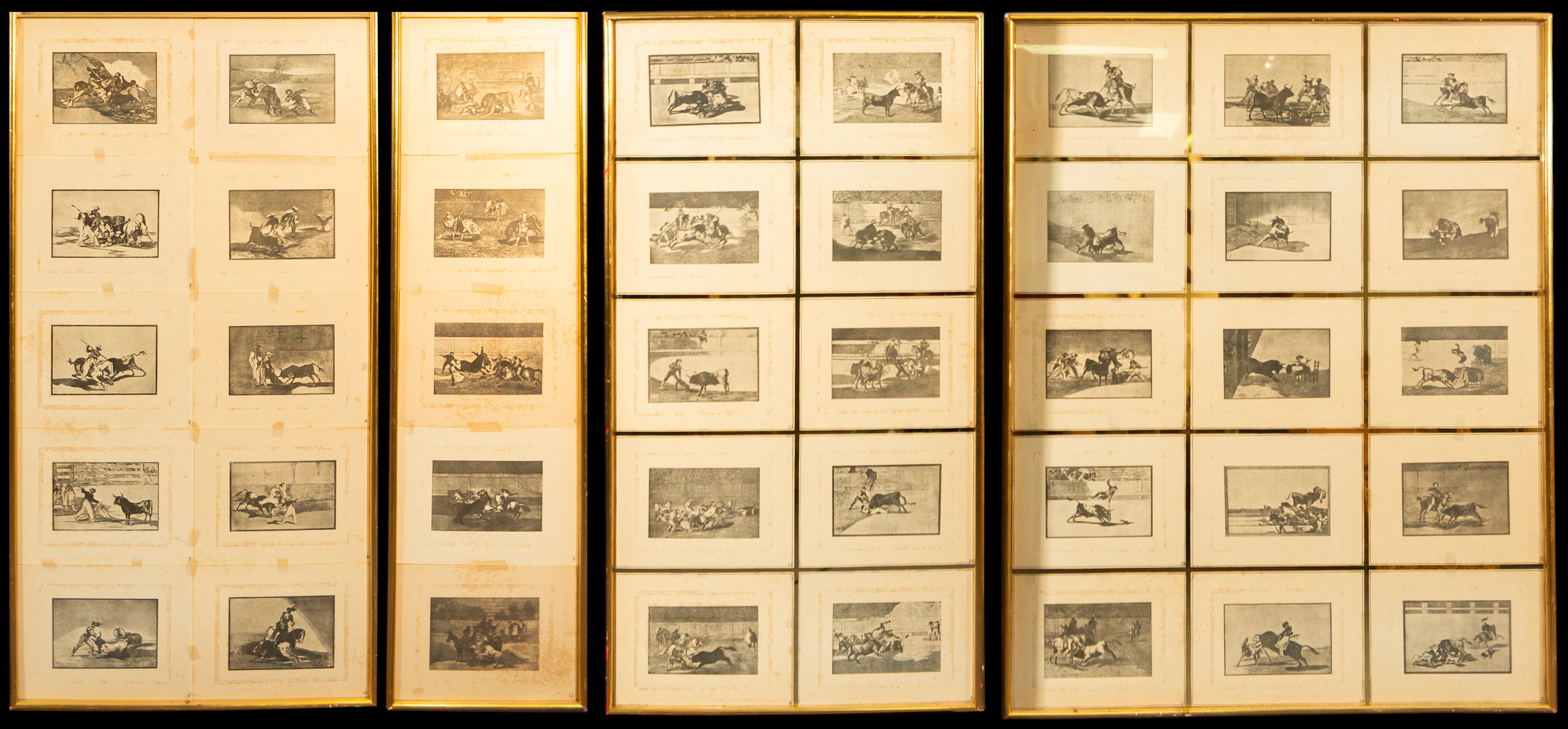40 Goyaesque prints of bullfighting scenes. Spanish School. 19th -