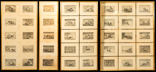 40 Goyaesque prints of bullfighting scenes. Spanish School. 19th -
