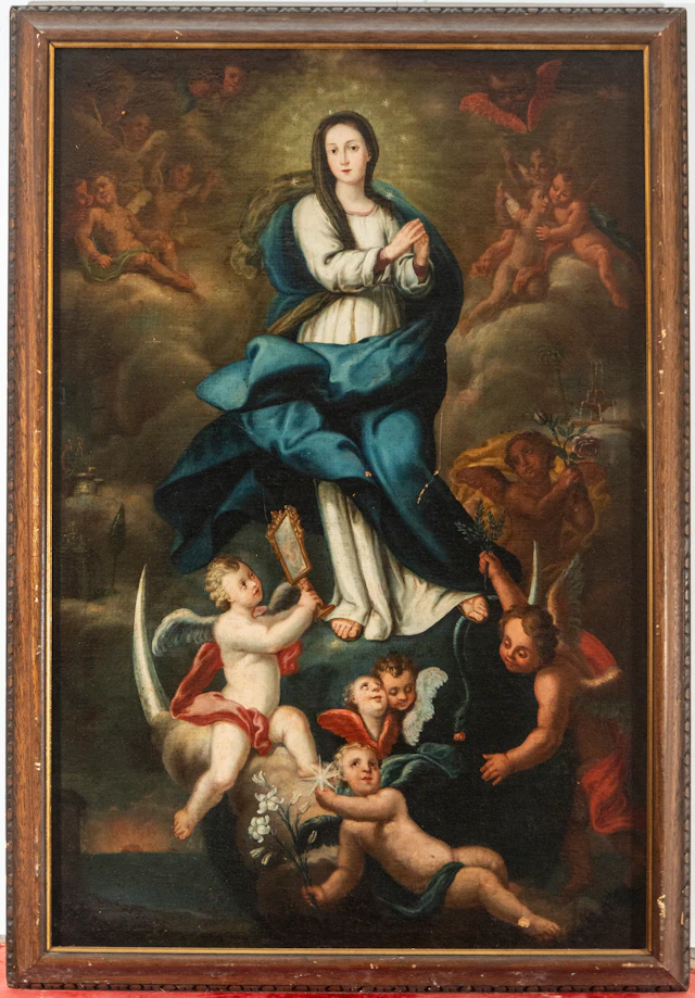 Large Immaculate Conception with Angels – Italian School – 18th Century
