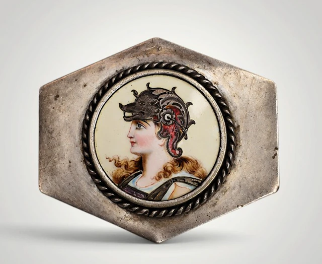 Rare Minerva or Athena Victorian brooch 19th Century - 925 sterling silver