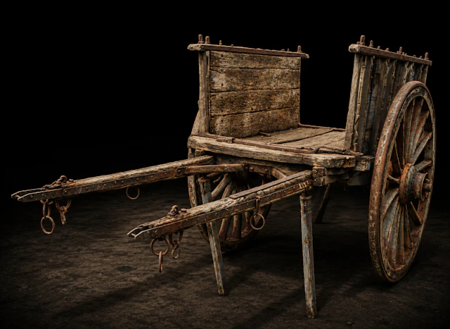 Traditional transport cart, Spanish Popular School, 19th Century