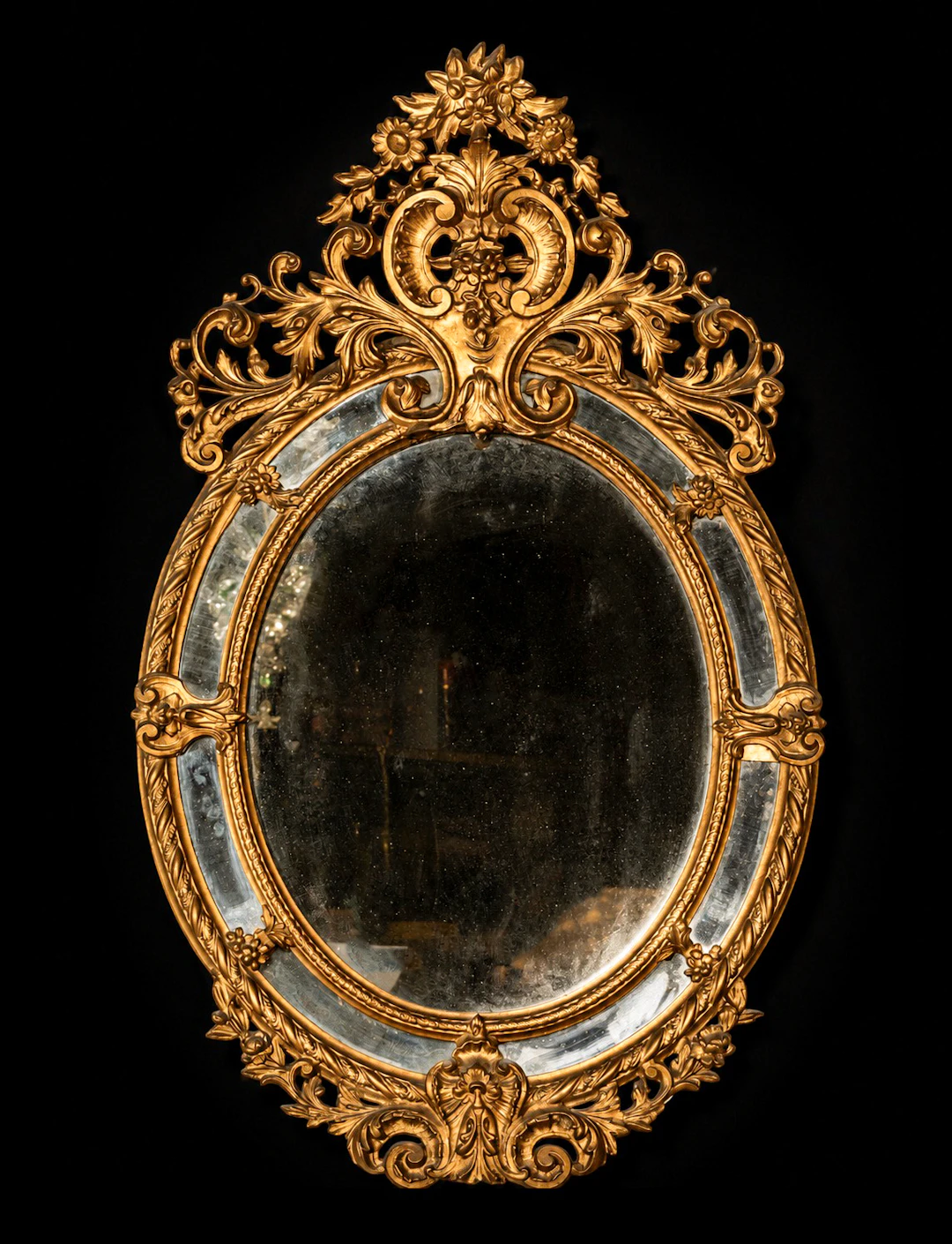 Important Rococo Wall Mirror, 19th Century
