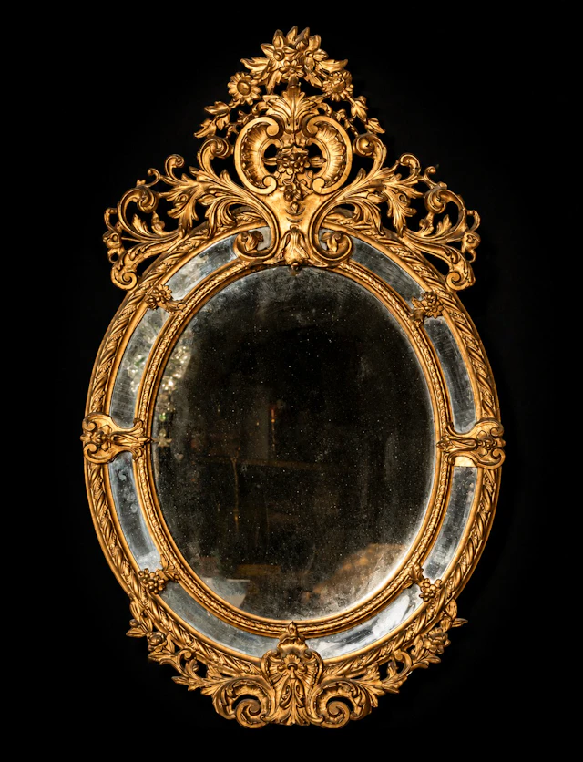 Important Rococo Wall Mirror, 19th Century