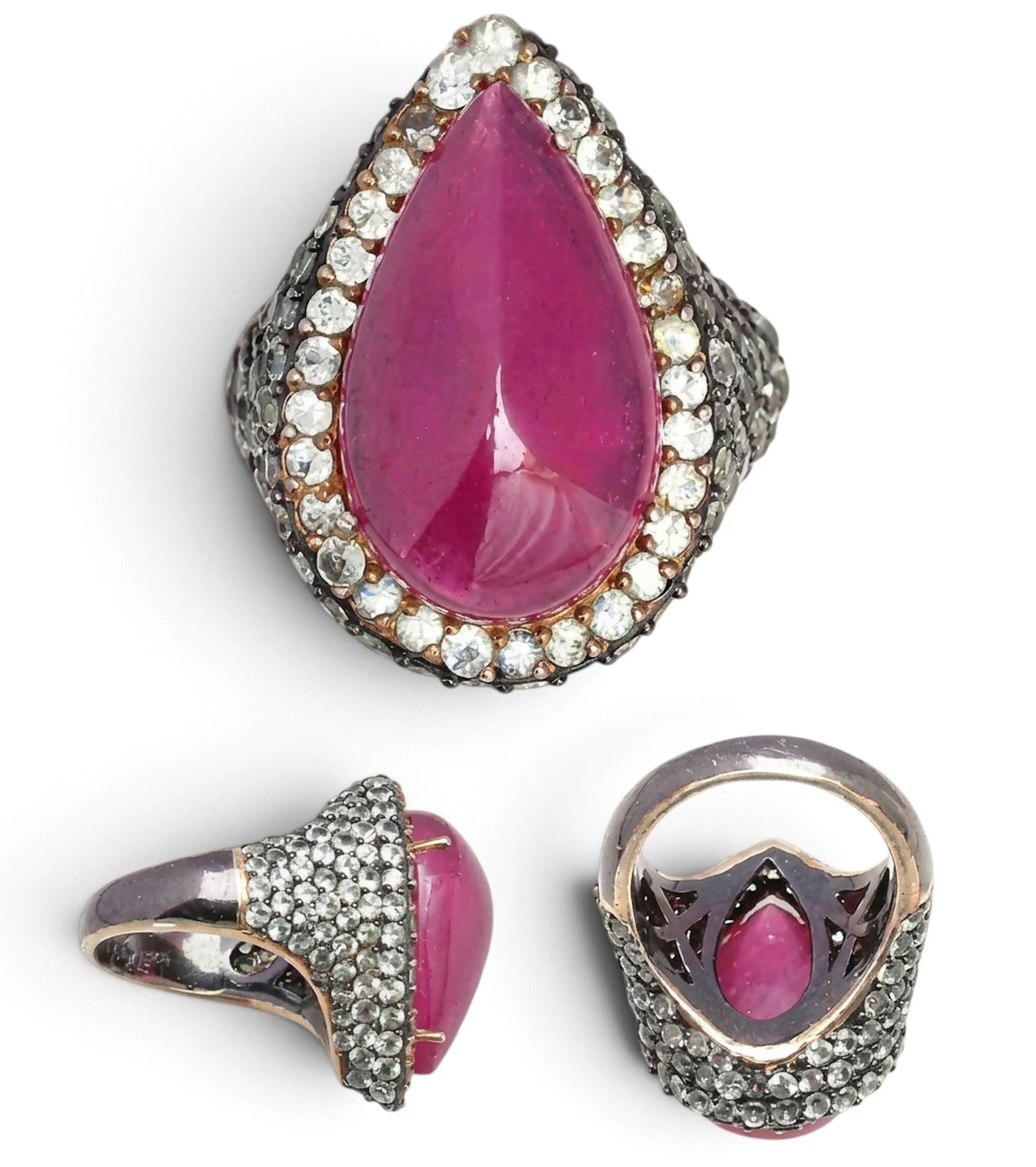Ruby and gemstone ring