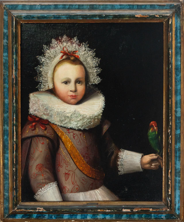 Boy with parrot, 17th century, Flemish school of the Circle of Cornelis de Vos