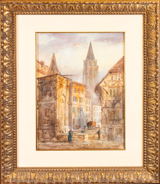 View of Strasbourg, signed – German or French School – 19th century