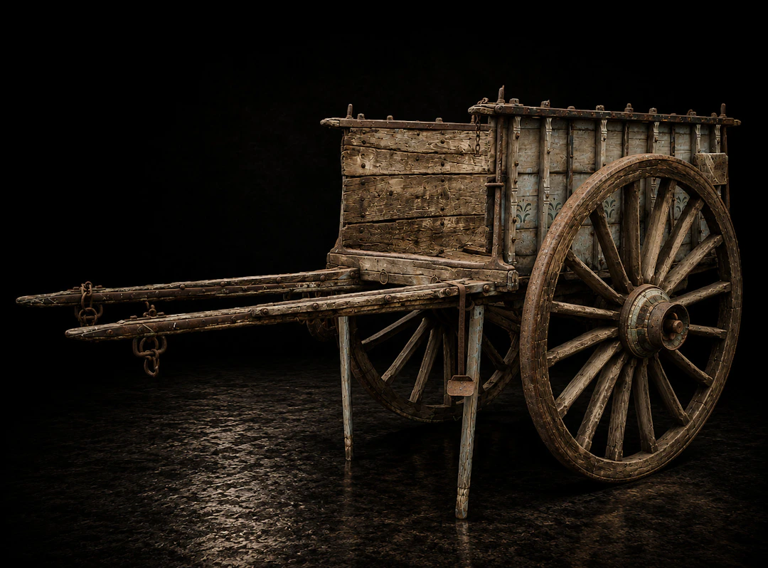 Rural cart with barred sides, Spanish Popular School, 19th Century