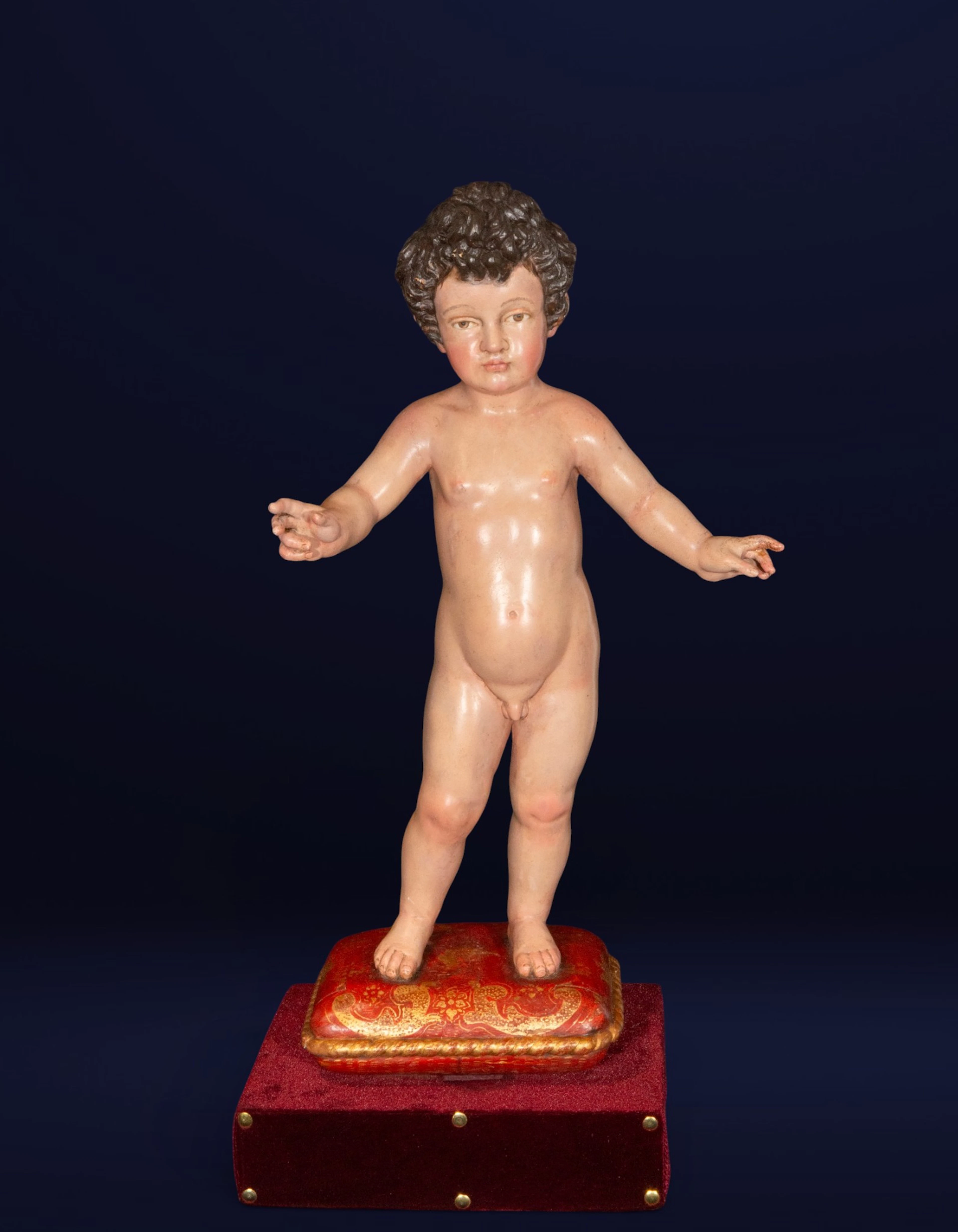 ACCORDING TO JUAN DE MESA - IMPORTANT WOODEN CHILD JESUS, 18TH CENTURY