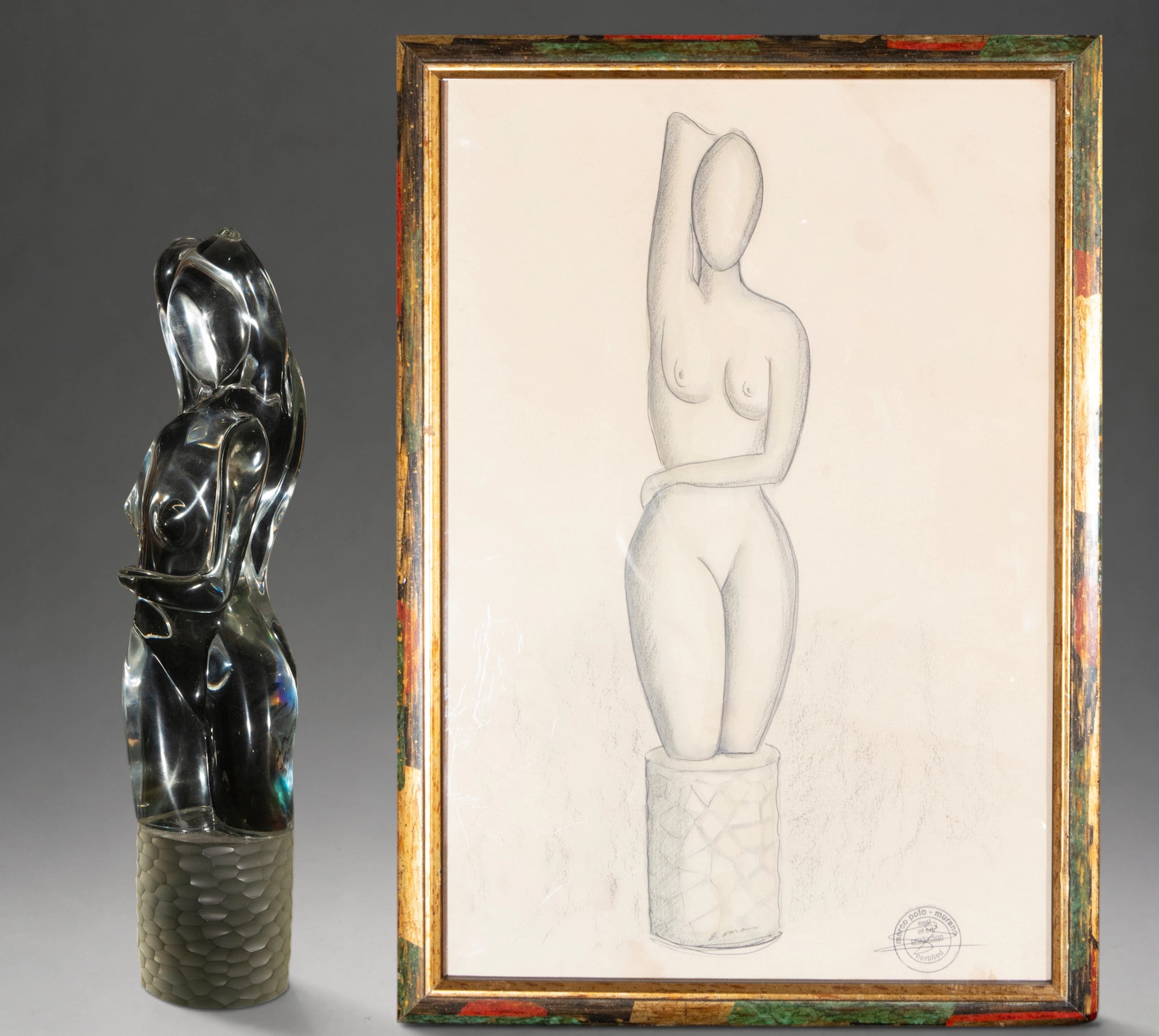 Murano glass female figure – Marco Polo Murano – 20th century
