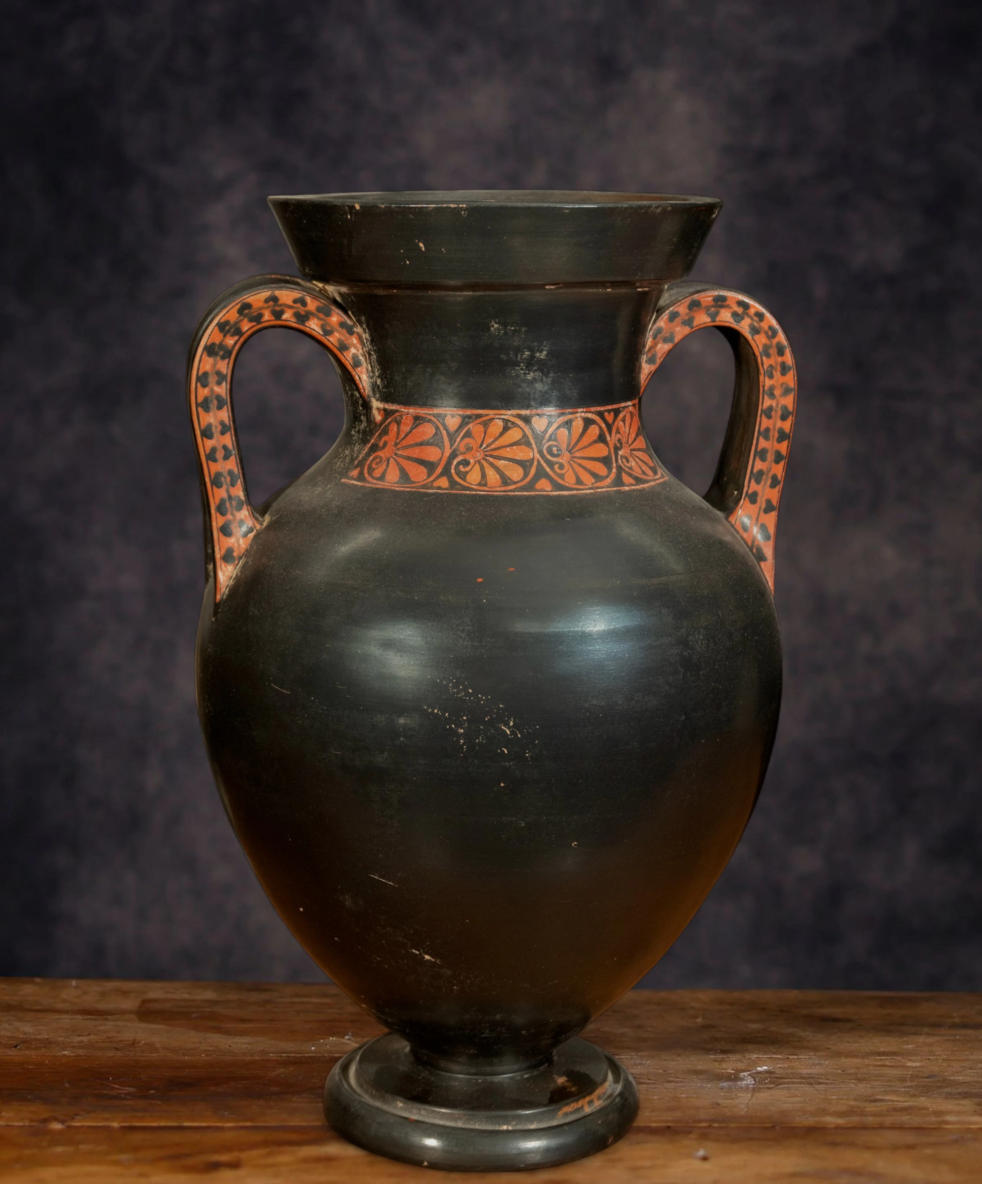 Large amphora or Greek vase in terracotta in the Hellenistic style