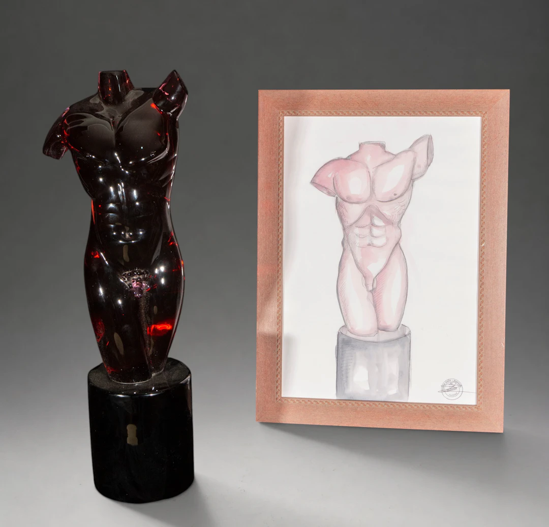 Male torso in Murano glass – Marco Polo Murano – 20th century