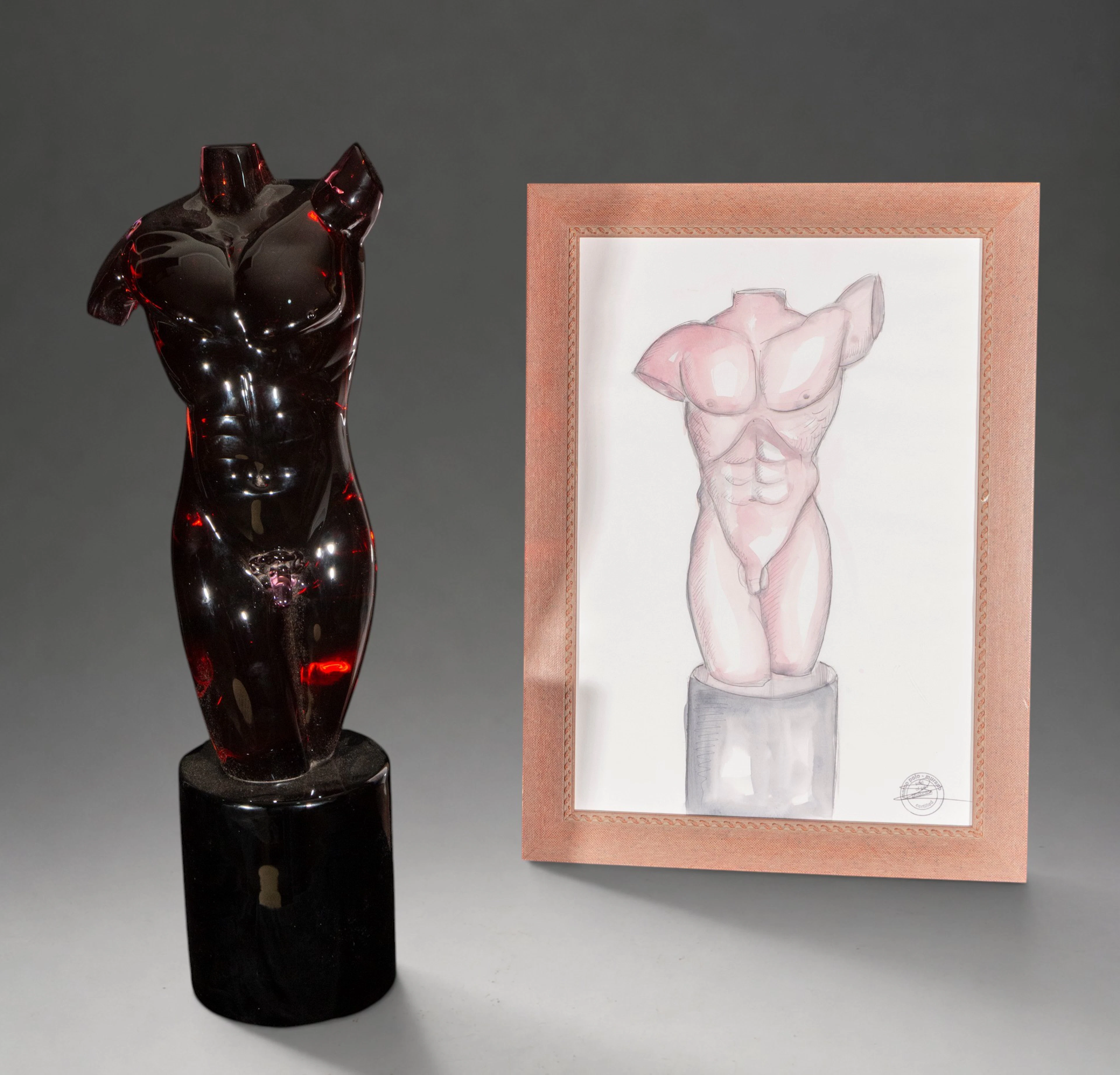 Male torso in Murano glass – Marco Polo Murano – 20th century