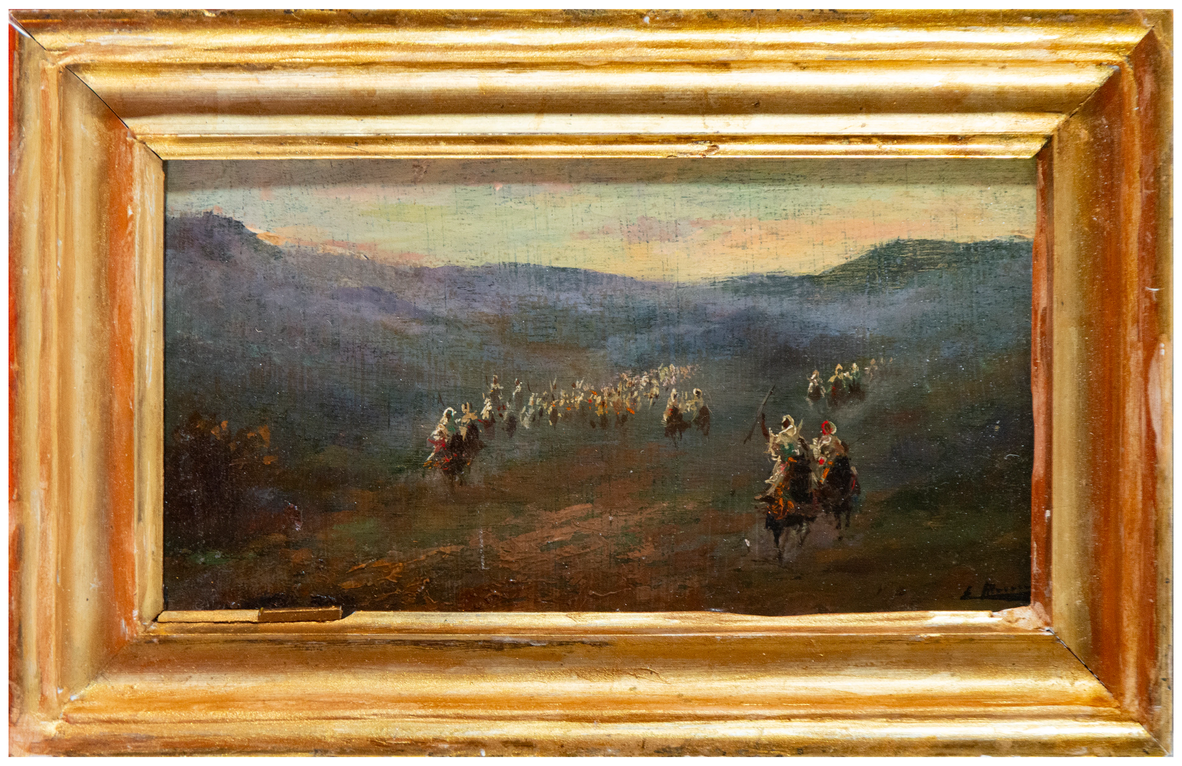 Landscape with Horsemen – Orientalist School – 19th Century