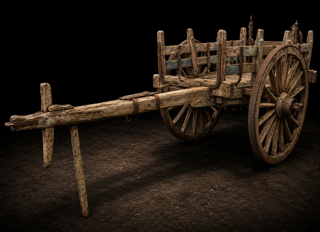 Rural agricultural transport cart, Spanish Popular School, 19th Century