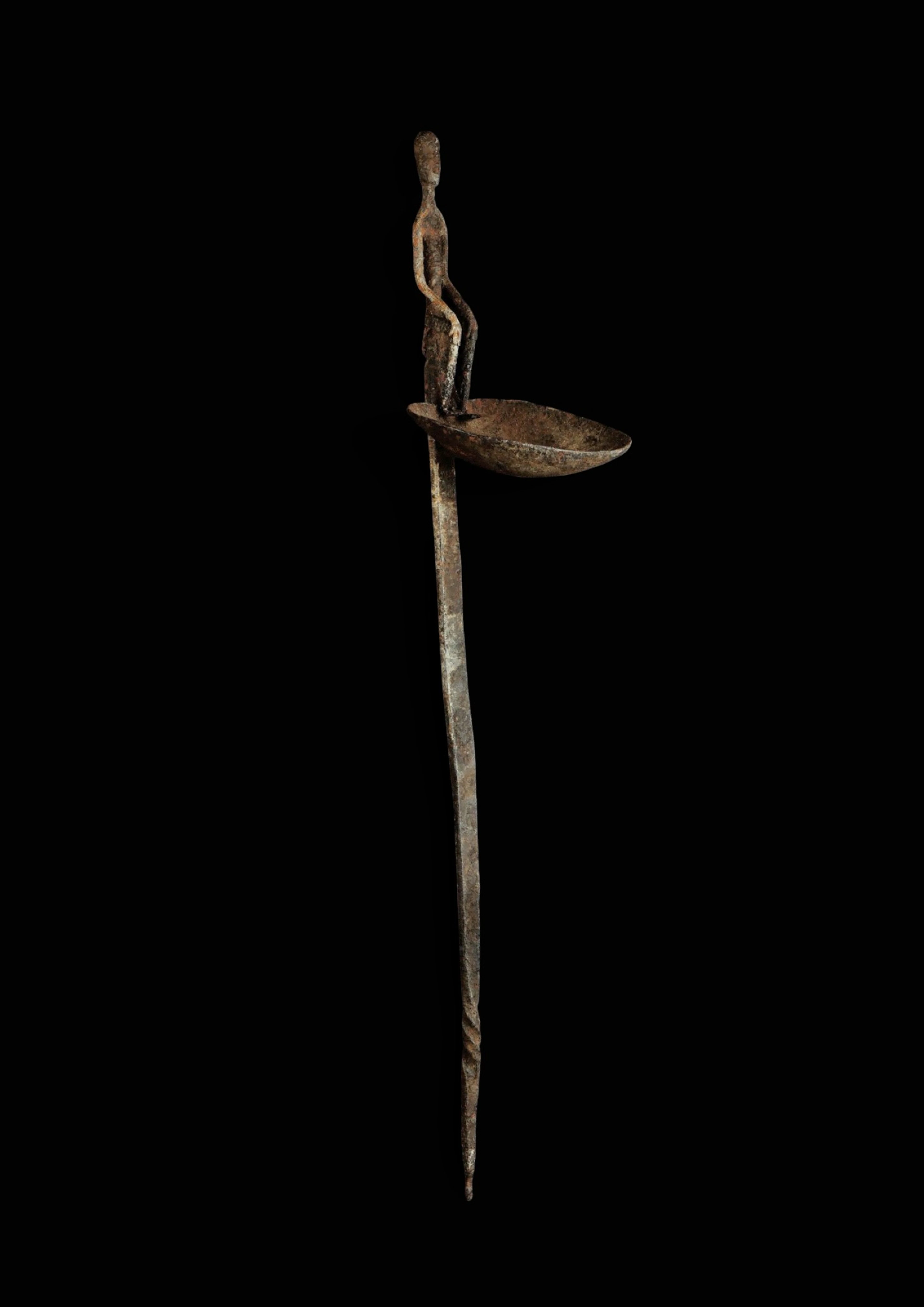 Lamp topped with a human figure, Bamana, Mali, 19th-20th centuries