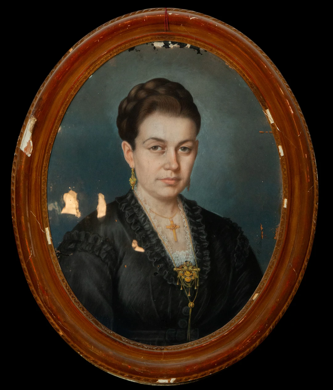 Portrait of a lady, French school, painted in pastel on paper