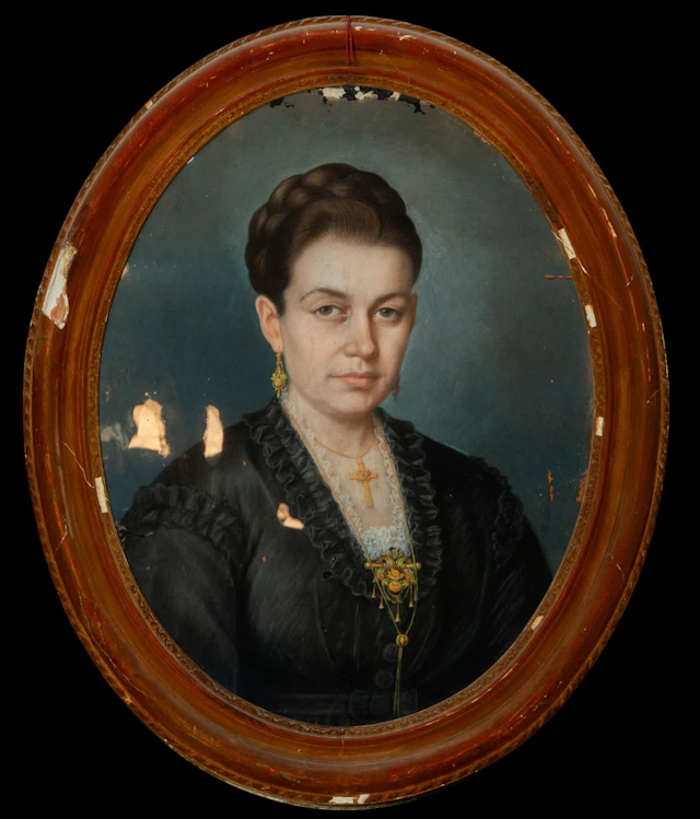 Portrait of a lady, French school, painted in pastel on paper
