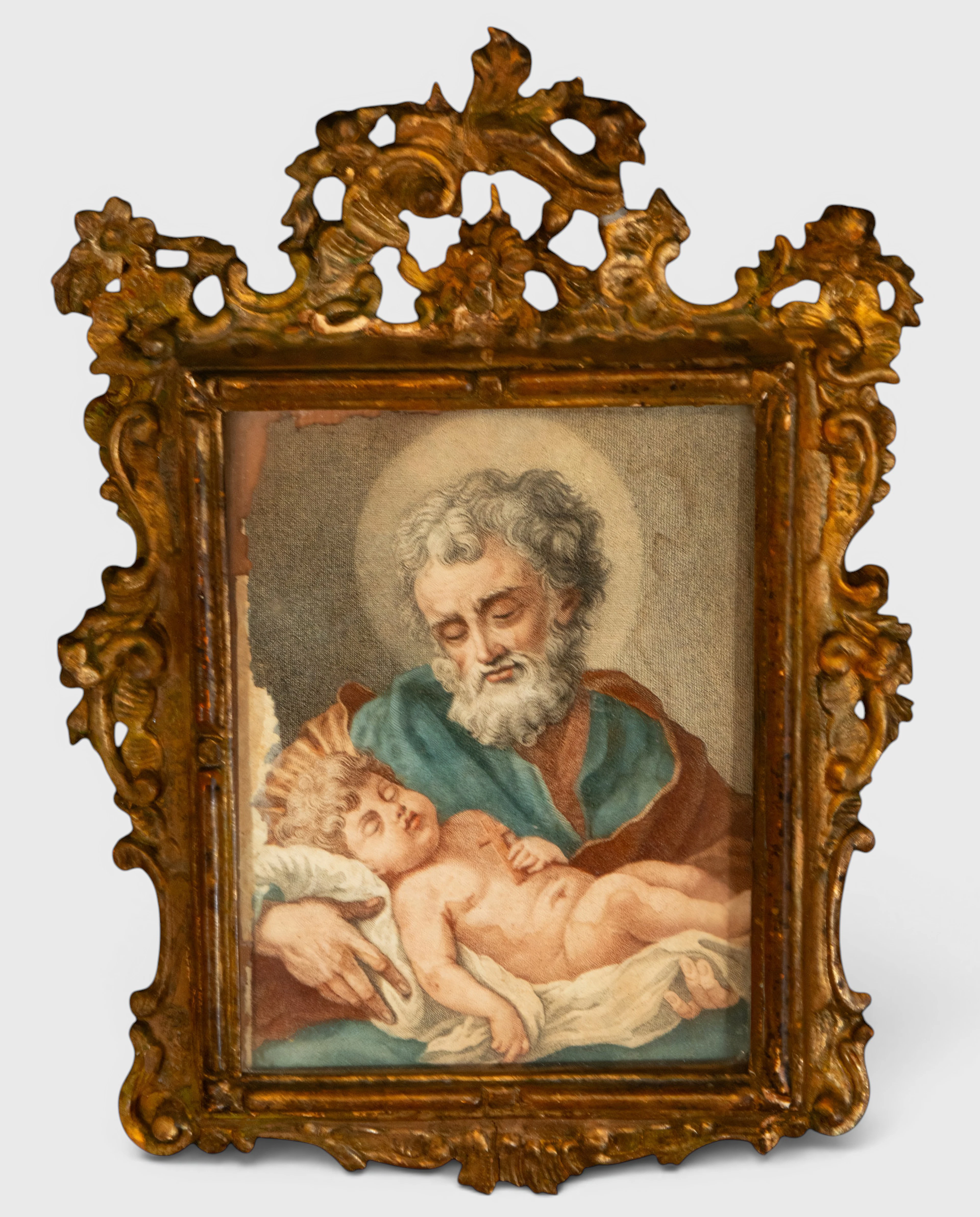 Saint Joseph with the Sleeping Child – Spanish School – 19th Century