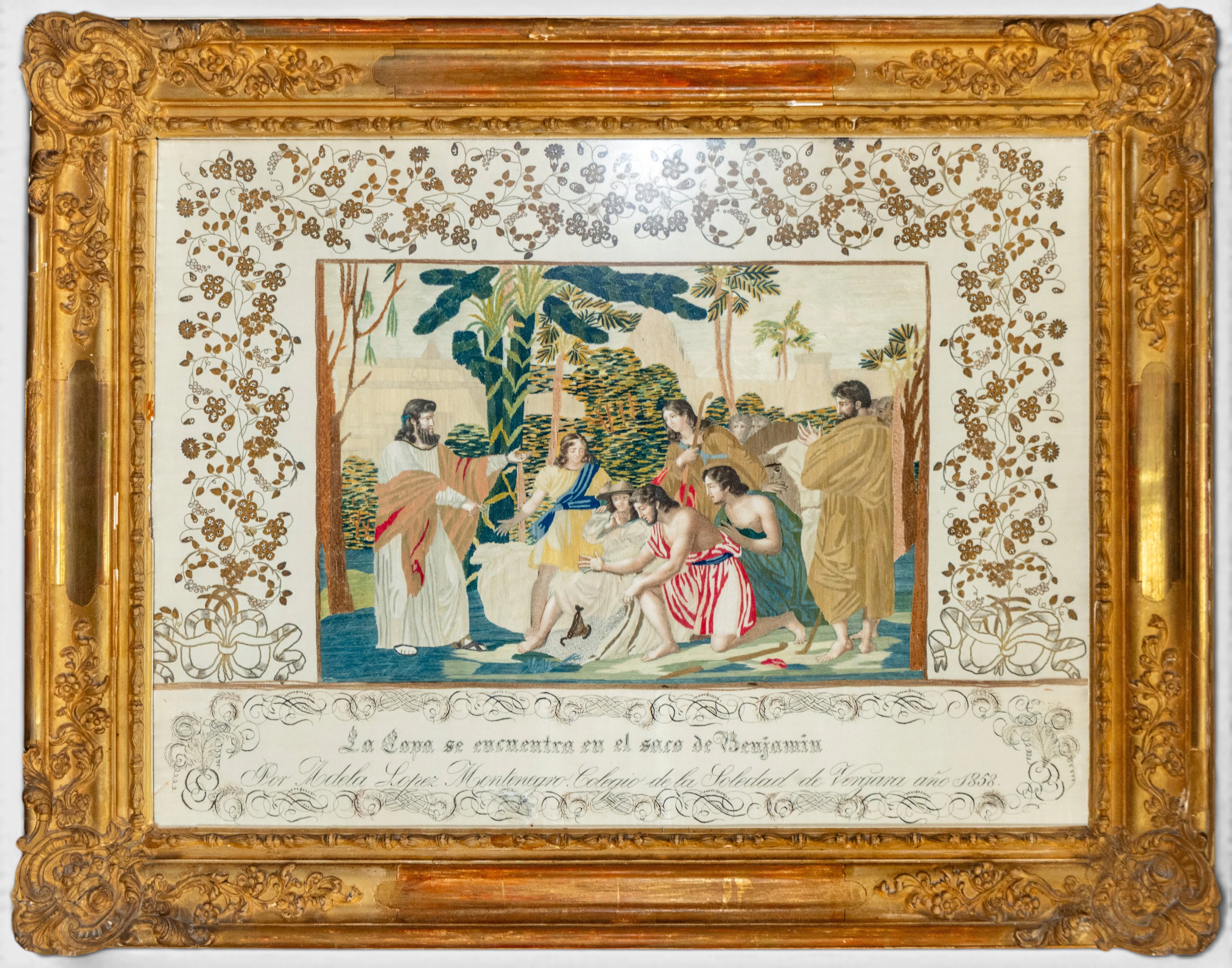 Embroidery dated 1858