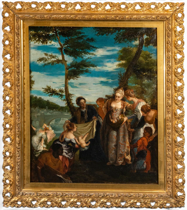 MOSES SAVED FROM THE WATERS, VERONESE SCHOOL – Italian School – 18th century