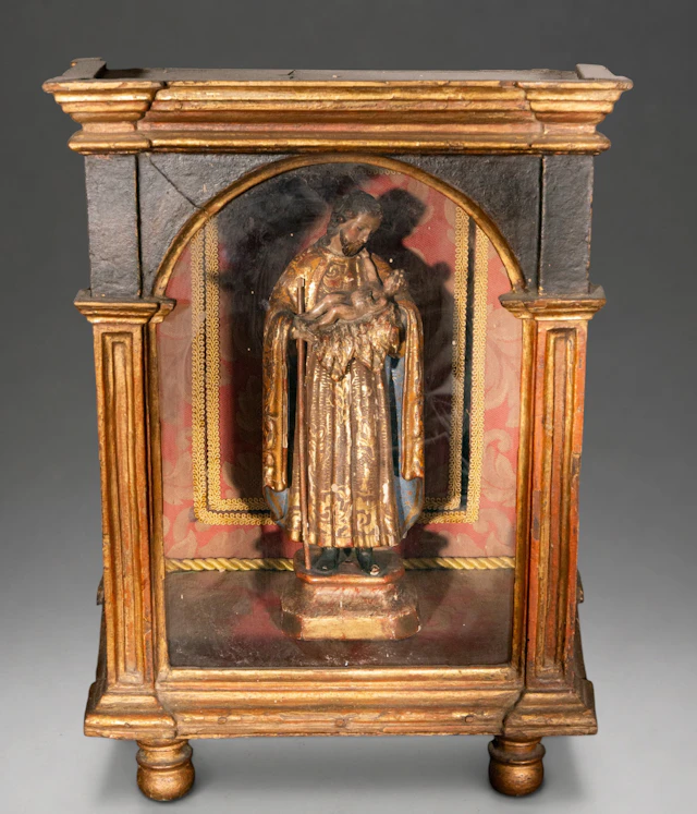 Saint Joseph with the Child Jesus in a reliquary – Colonial School