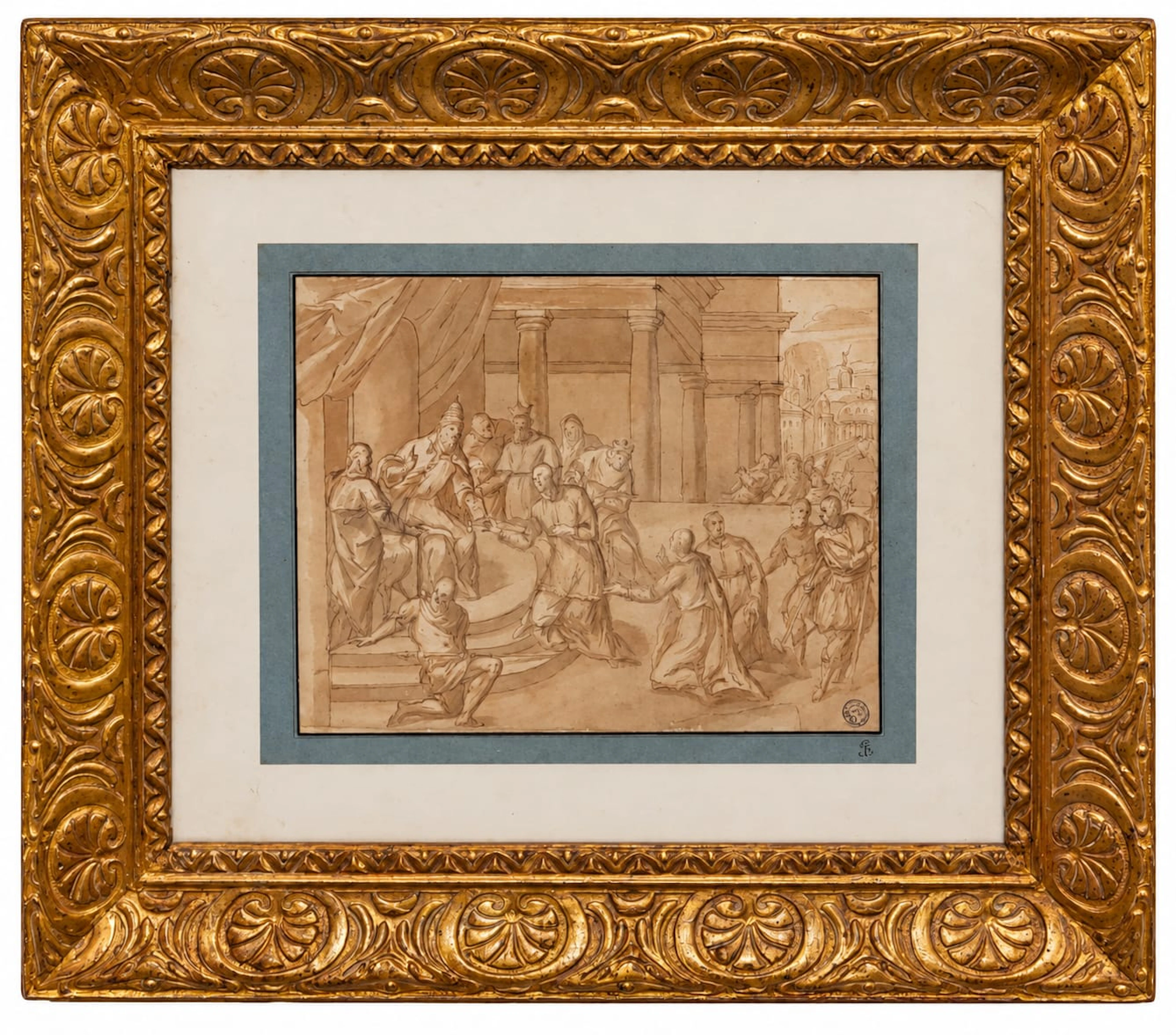 Verry important ink drawing atributed to Cesare Nebbia (1536-1614)