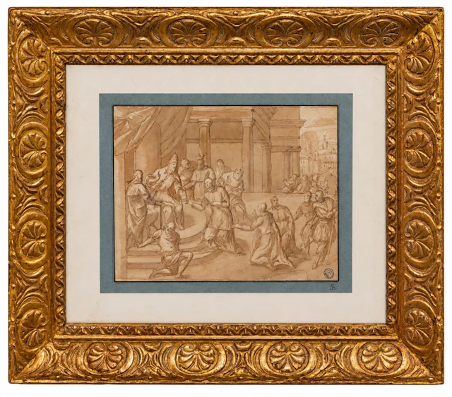 Verry important ink drawing atributed to Cesare Nebbia (1536-1614)