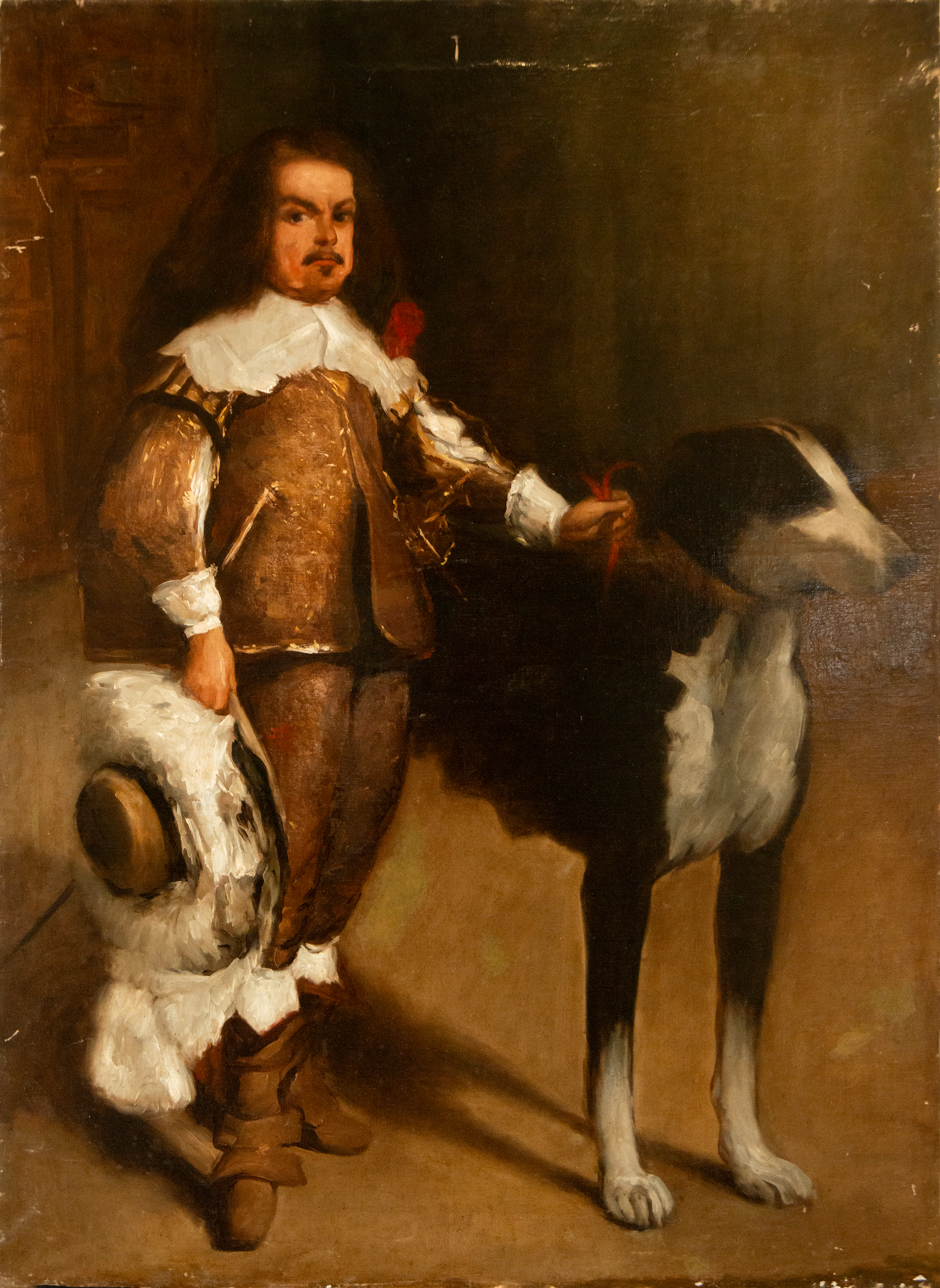 Portrait of a Jester with a Dog Follower of Diego de Velázquez, 19th