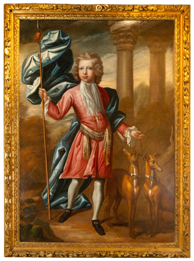 Large life-size portrait of a young English nobleman from the early