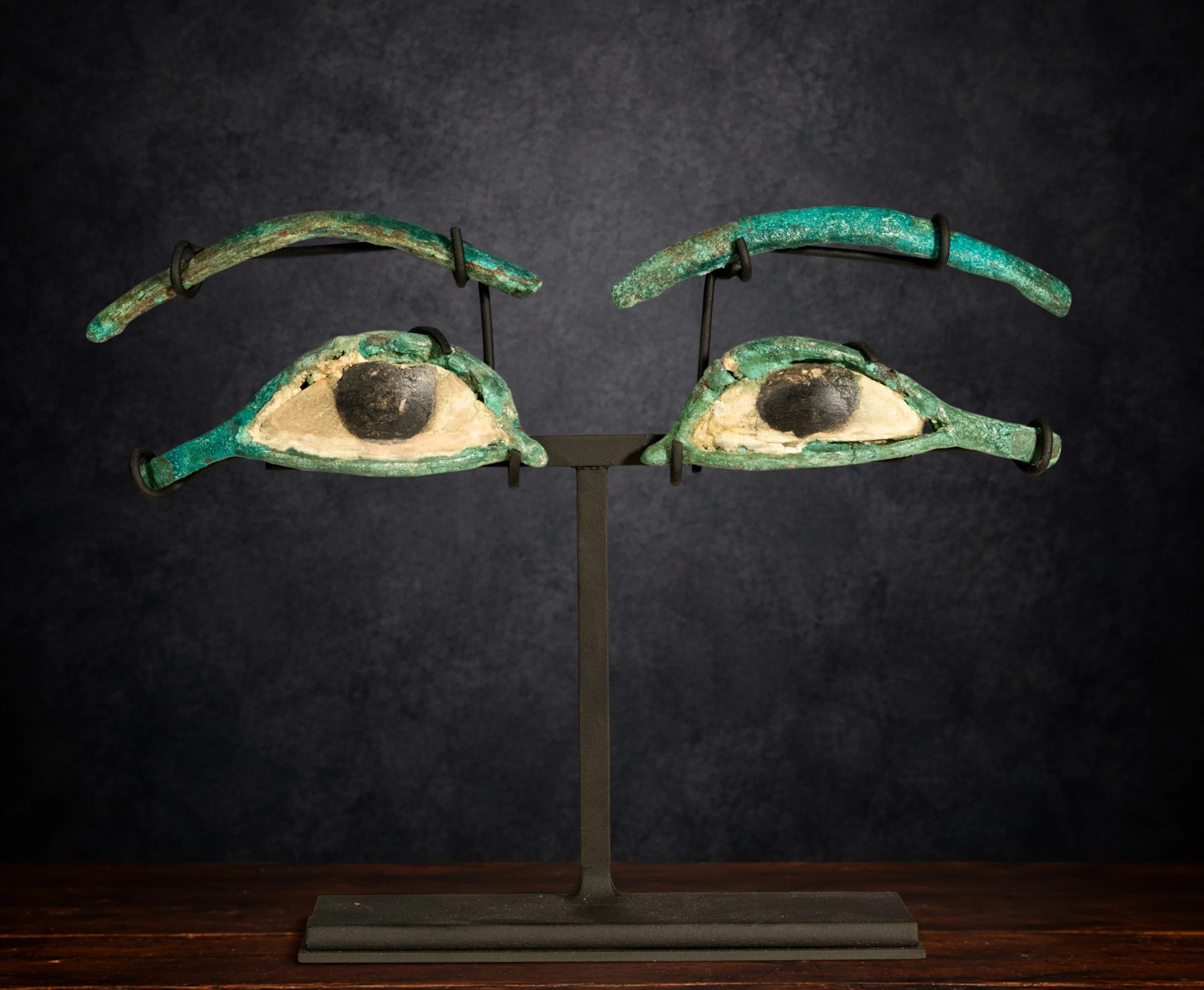 Rare Pair of Egyptian Sarcophagus Eyes - Late Period (722 - 332 BC)