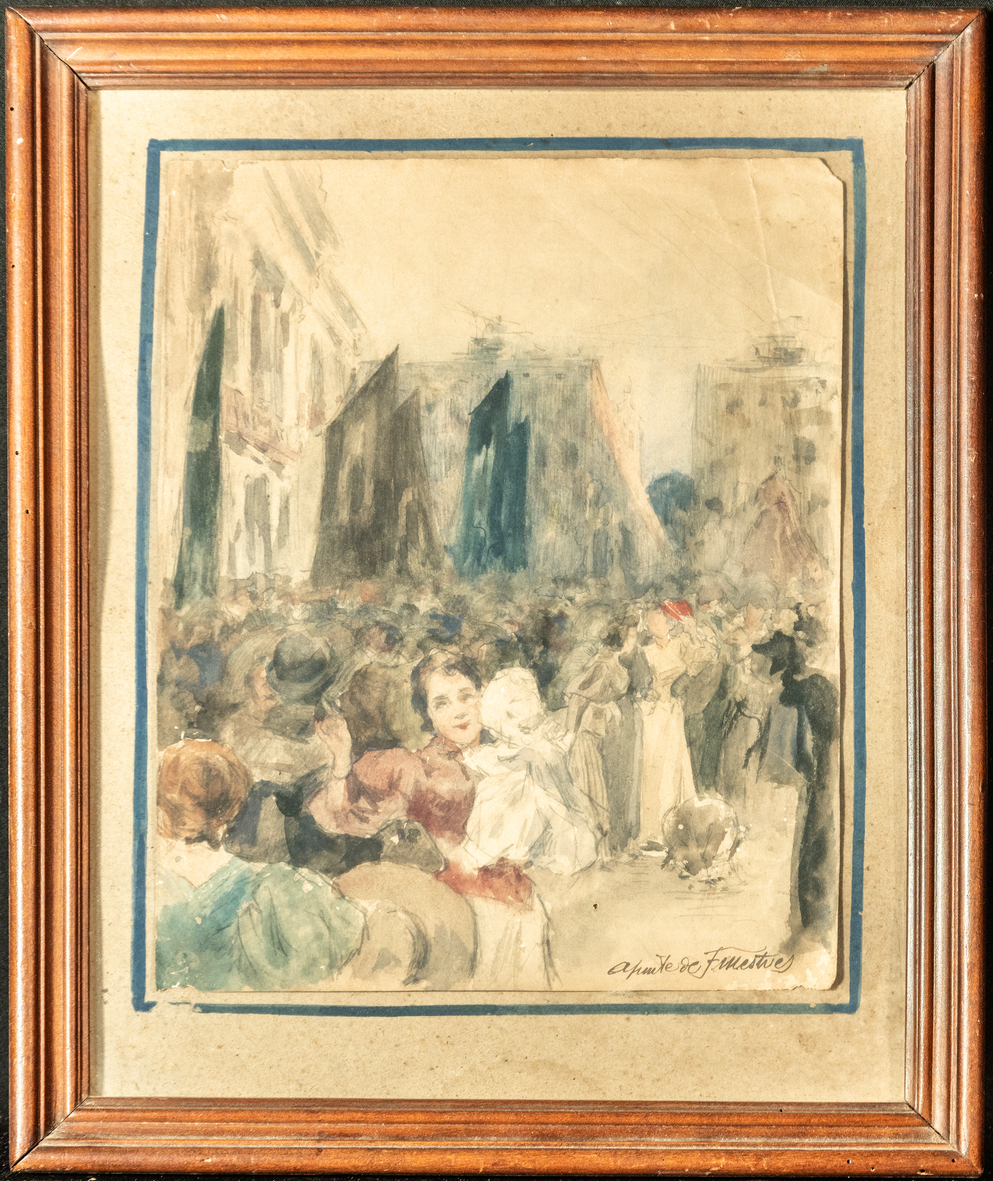 Félix Mestres (Barcelona, ​​1872-1933) Mercè Festival in Plaza San Jaume