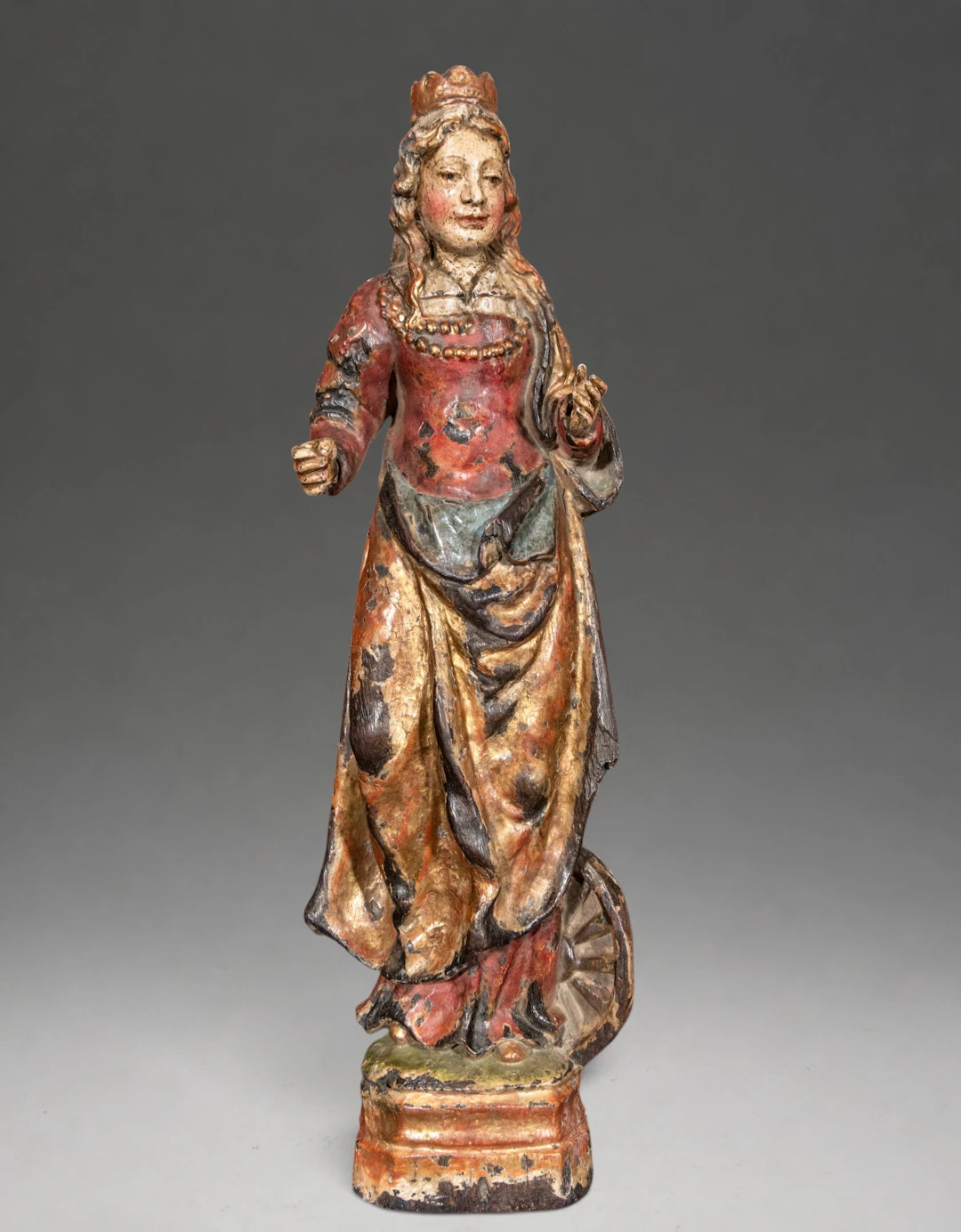 Saint Barbara in polychrome oak – 16th century