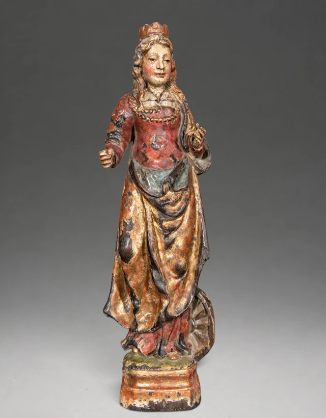 Saint Barbara in polychrome oak – 16th century