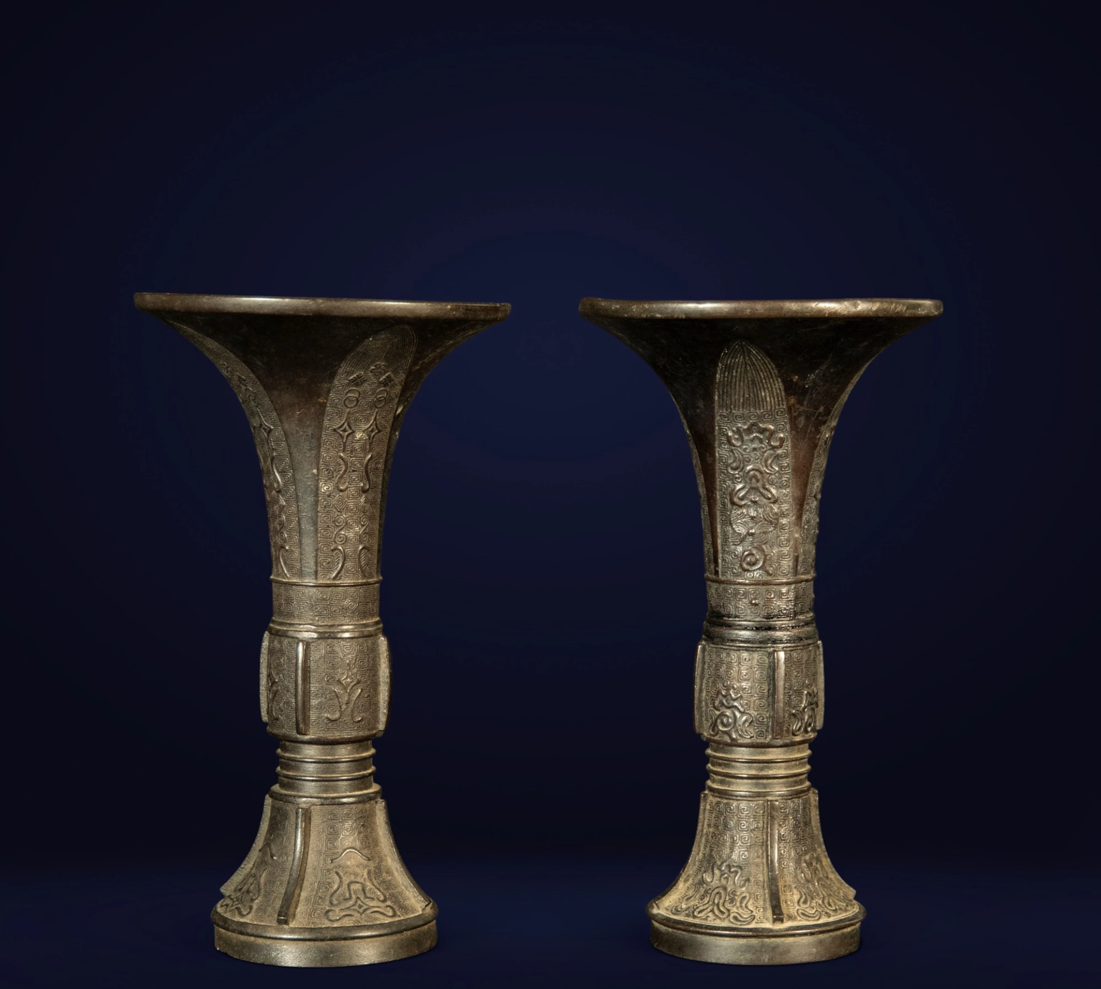 Pair of 19th Century Chinese Qing Dynasty Hu Vases