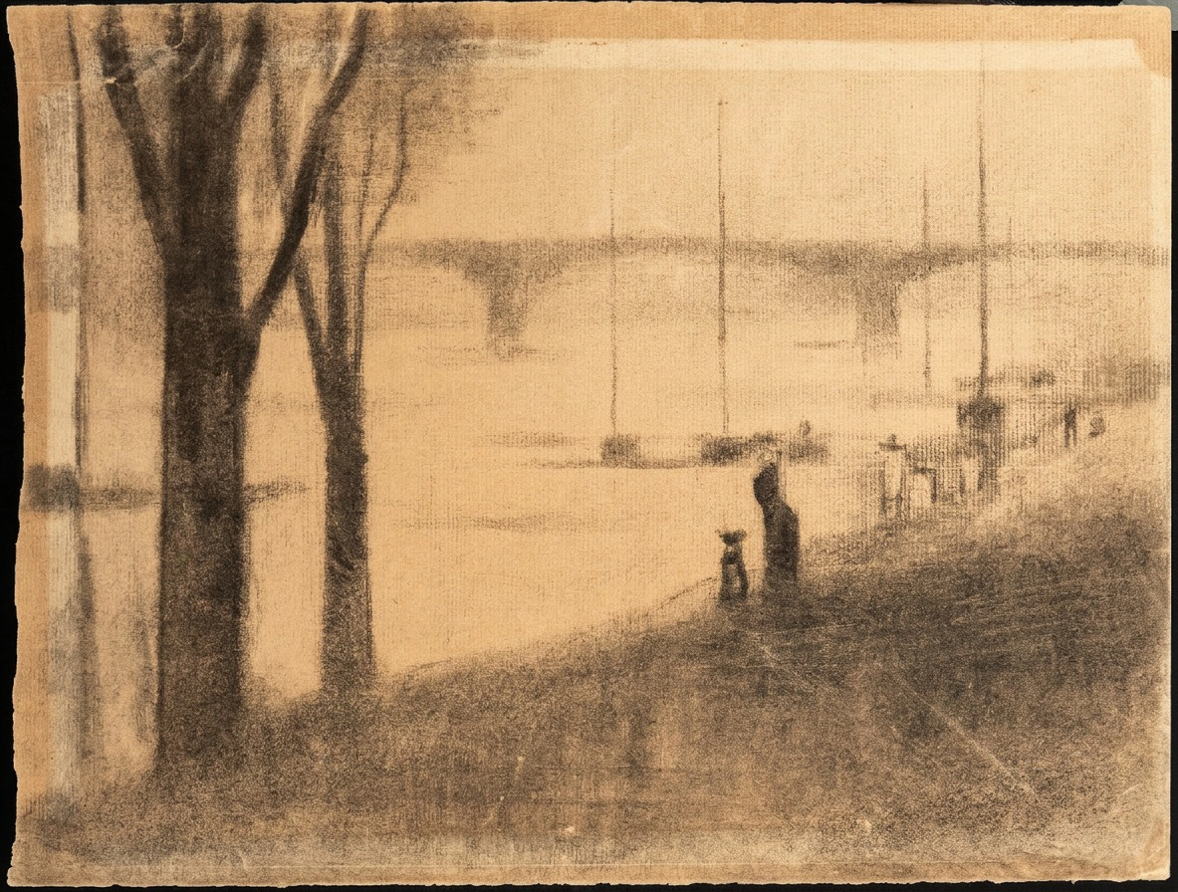 Georges Seurat (Paris, 1859 – Paris, 1891) Attributed - Courbevoie