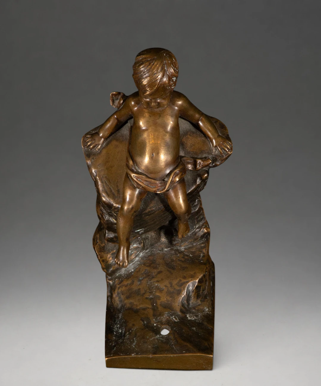 Child sitting on a rocky element – ​​European School – 19th century