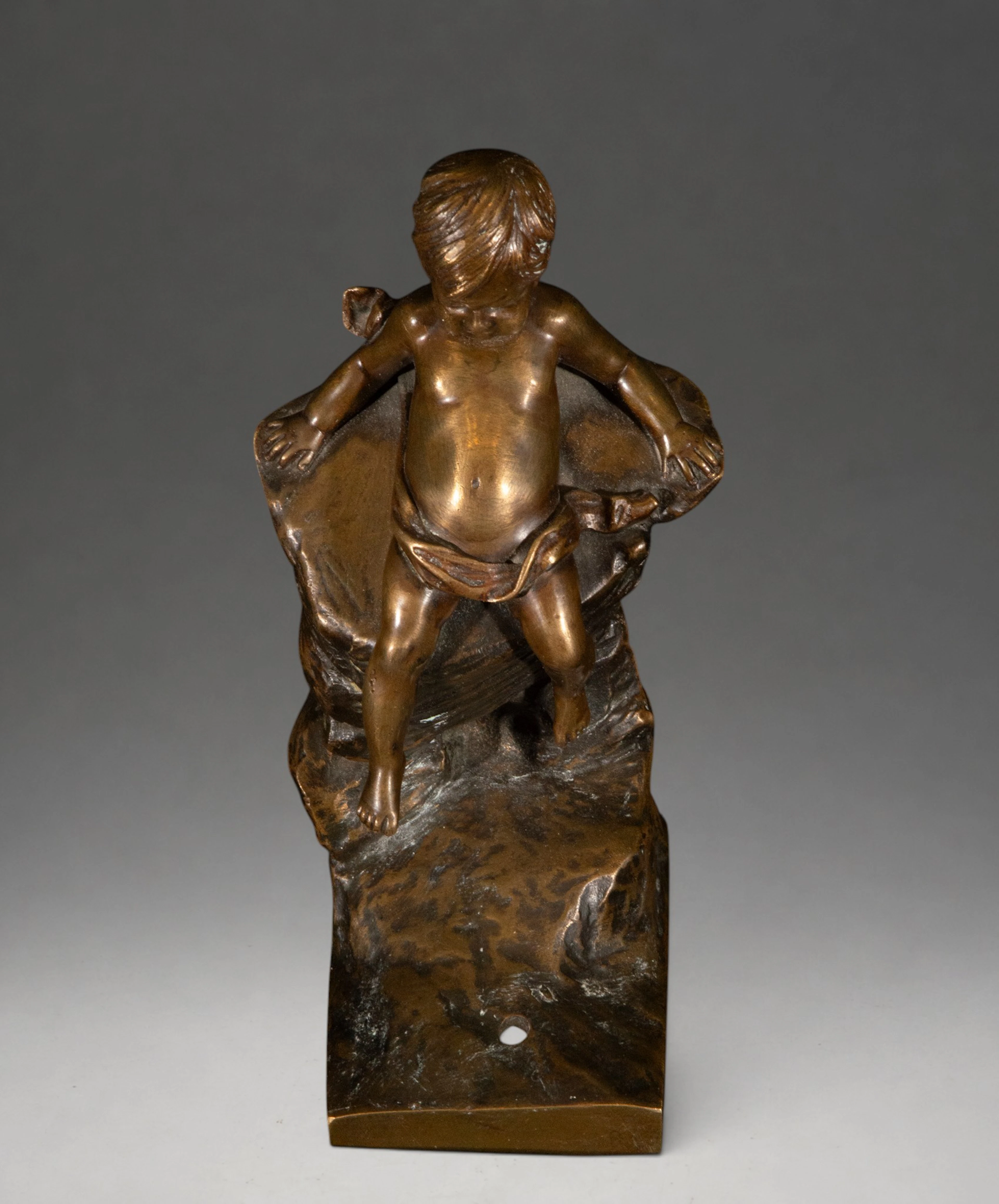 Child sitting on a rocky element – ​​European School – 19th century