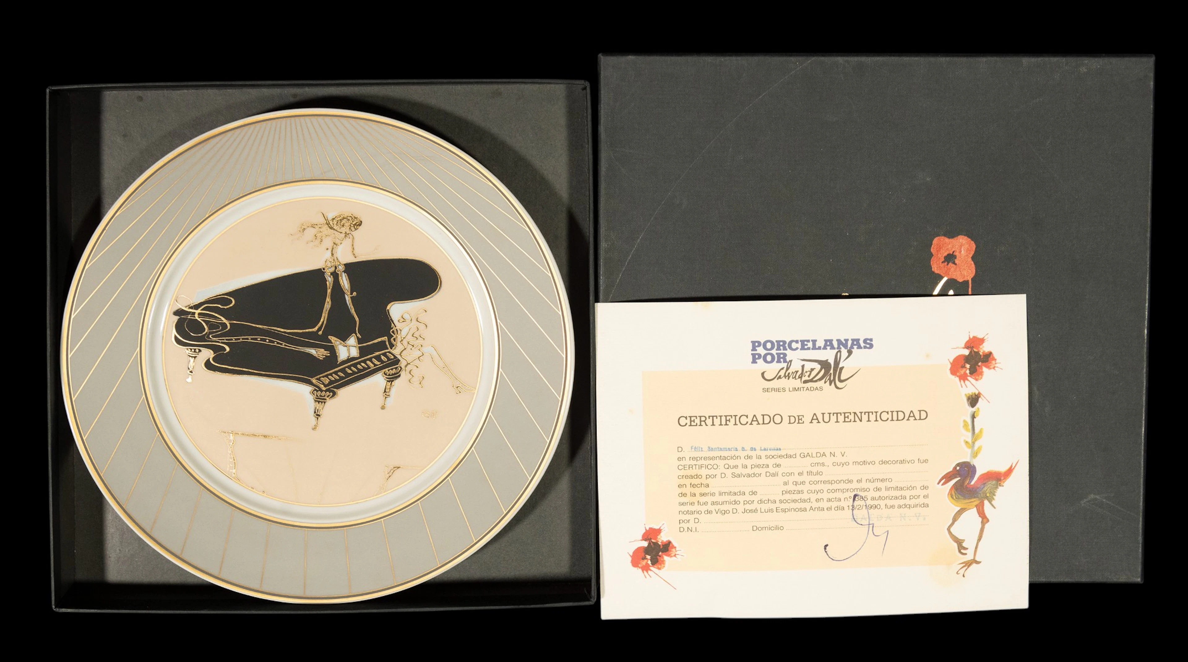 Salvador Dalí plate, 20th century - With box and certificate