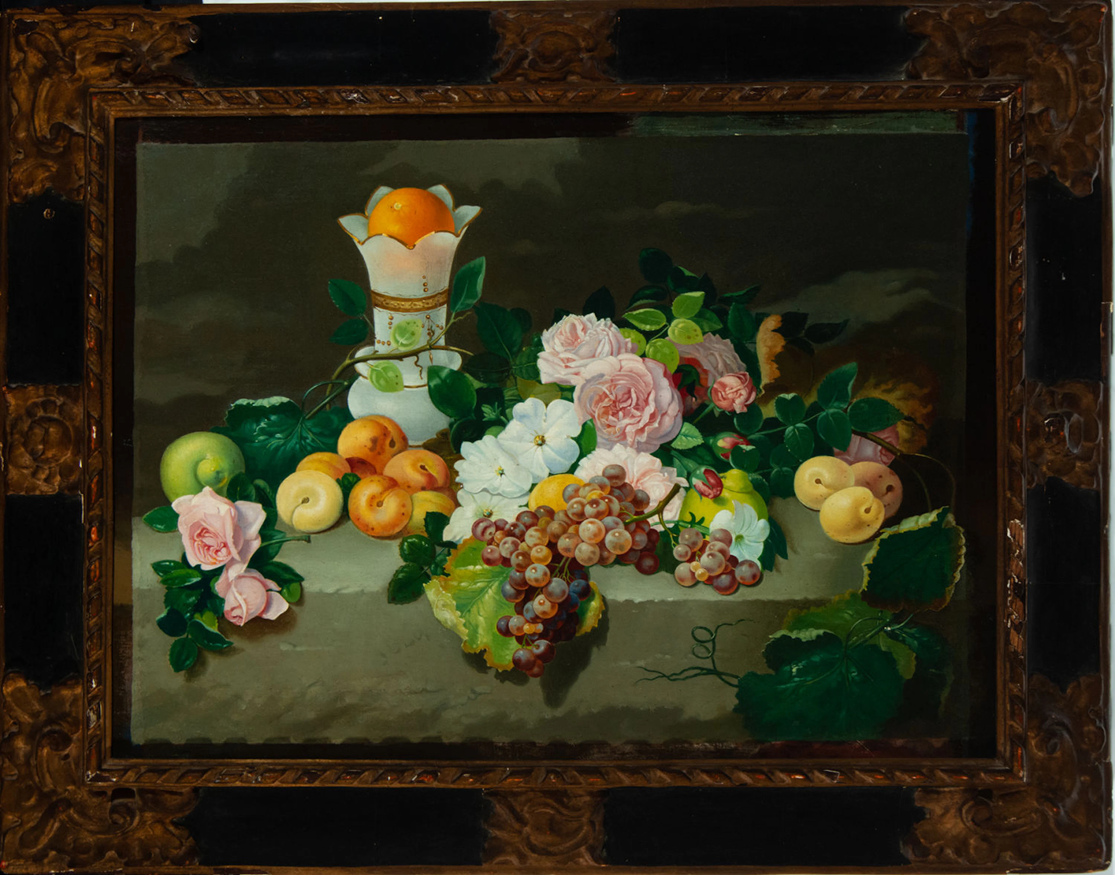 Still life, with a 17th century Baroque frame