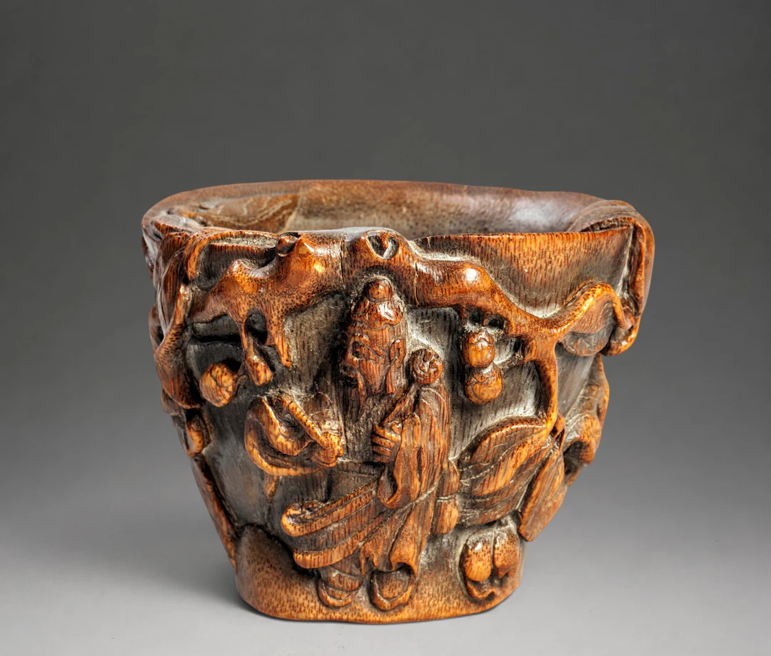 Bamboo libation cup, China, Ming dynasty, late period
