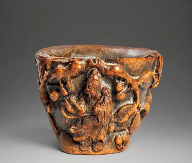 Bamboo libation cup, China, Ming dynasty, late period