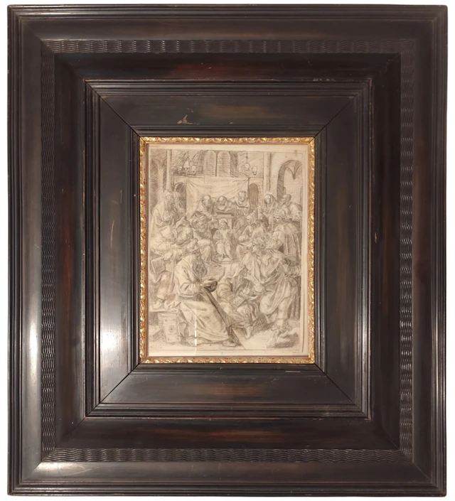 Ink Drawing Signed and Atributed to Maerten de Vos the Elder or Marten