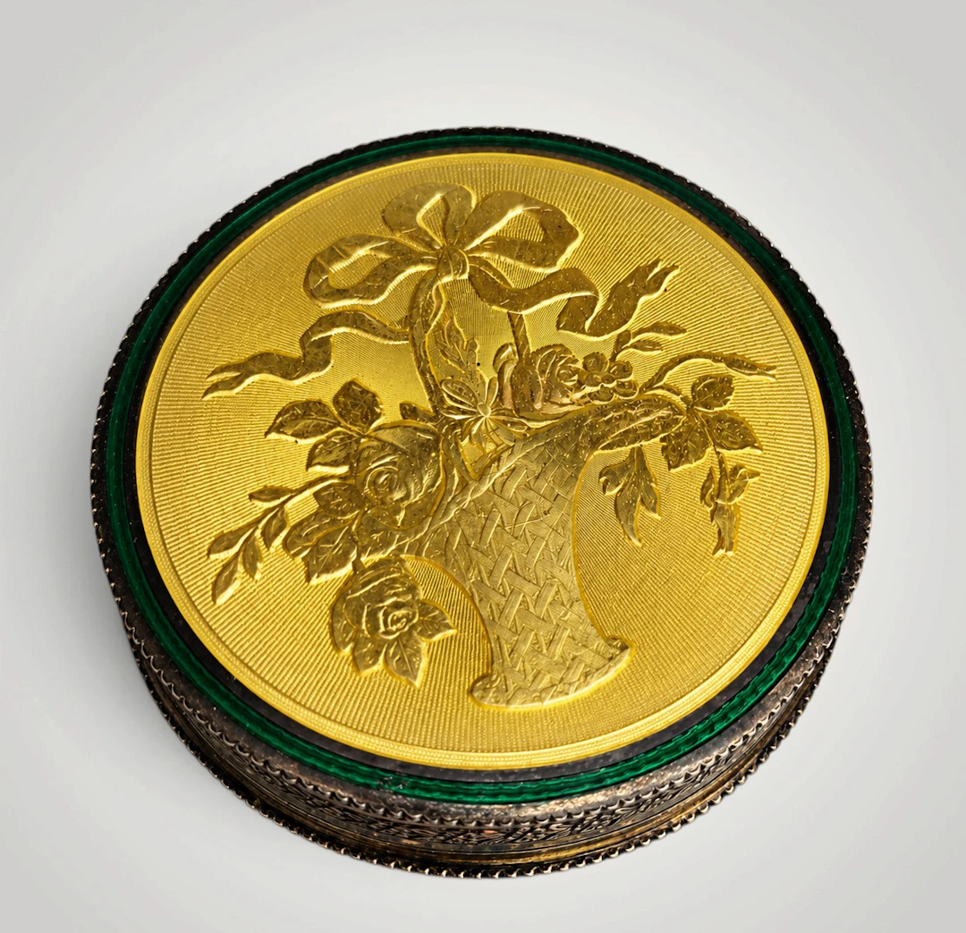 Silver and Gilt enamel french snuff box
