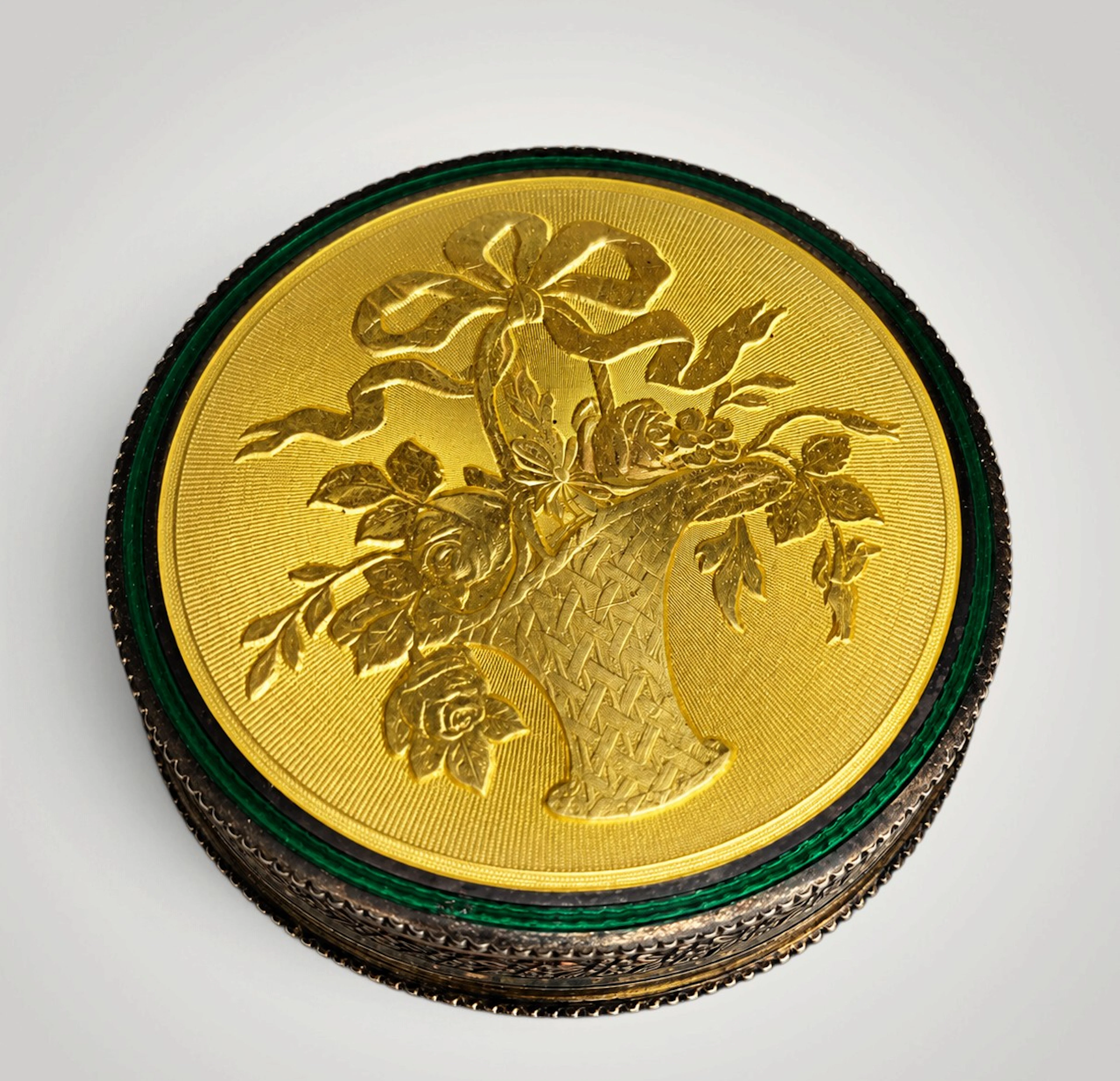 Silver and Gilt enamel french snuff box