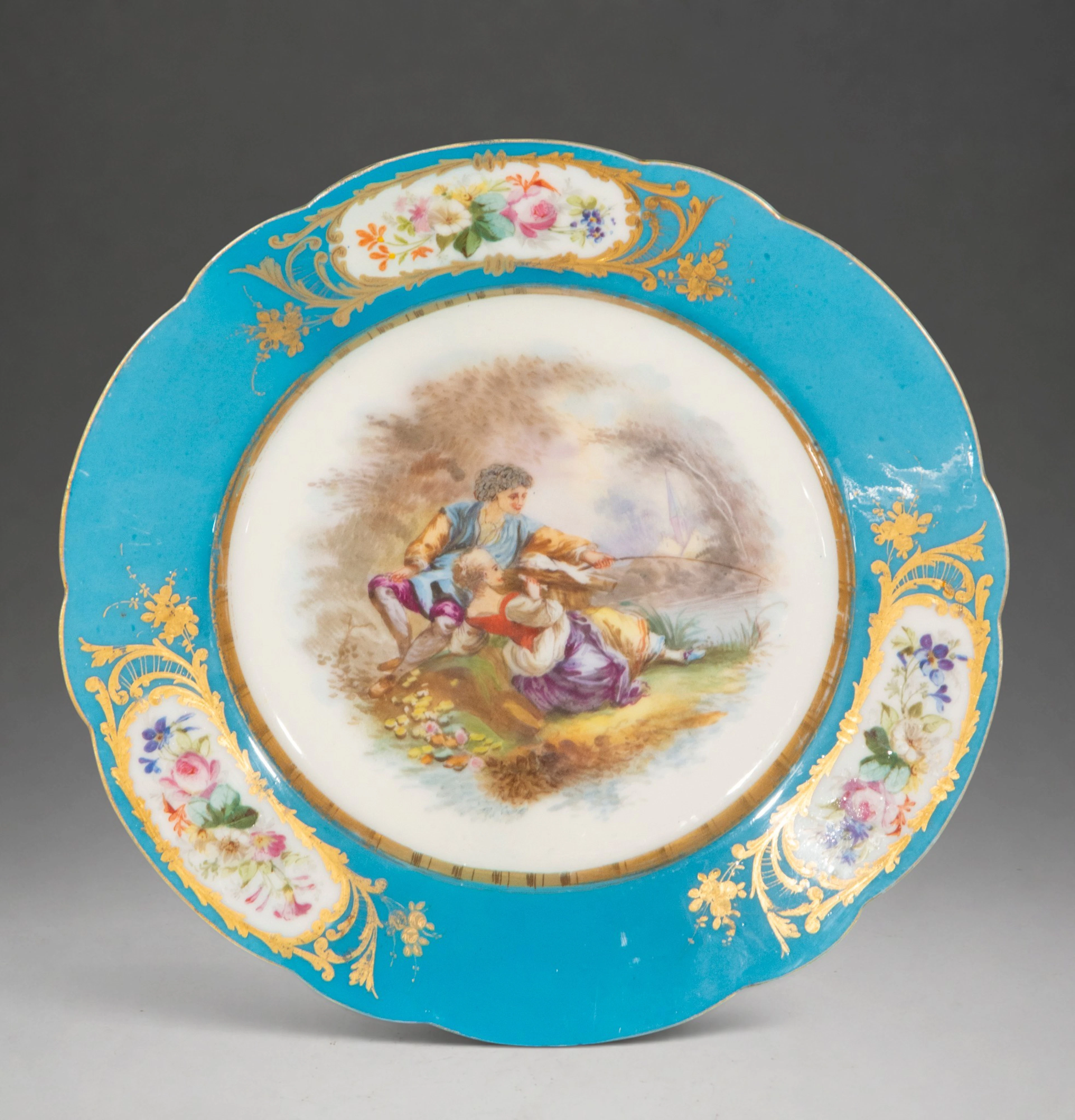 Sevres Blue Sky Plate, 19th century